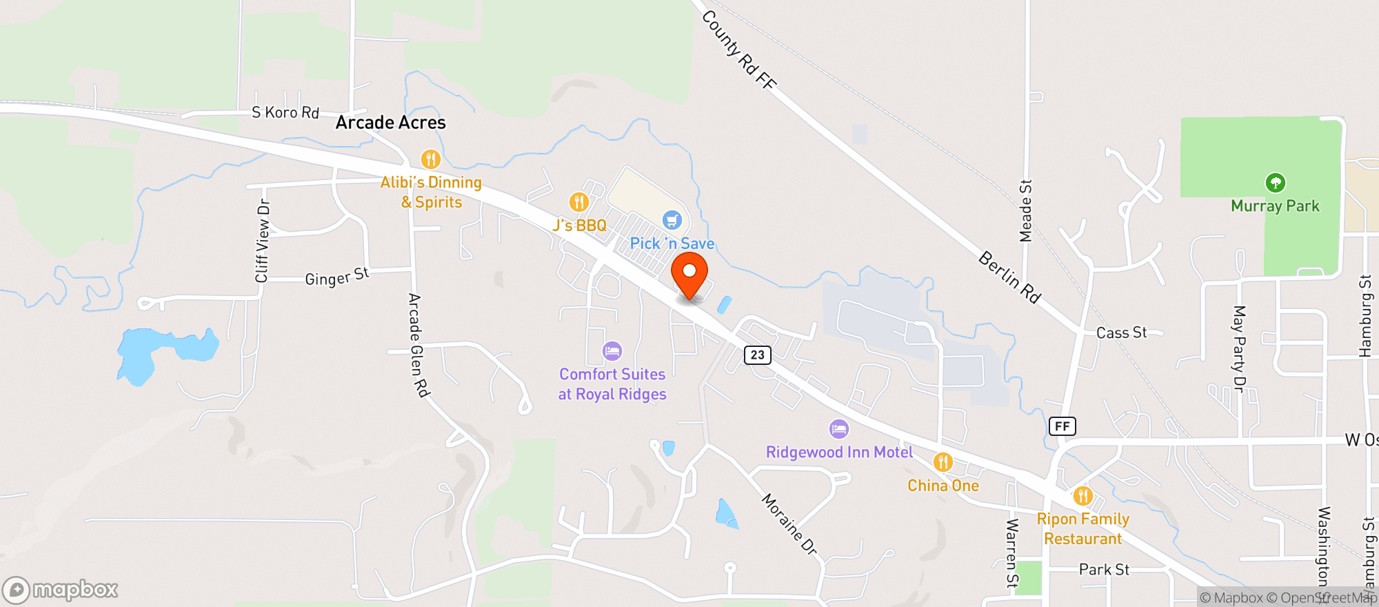 Map showing Hy Vee Food Store