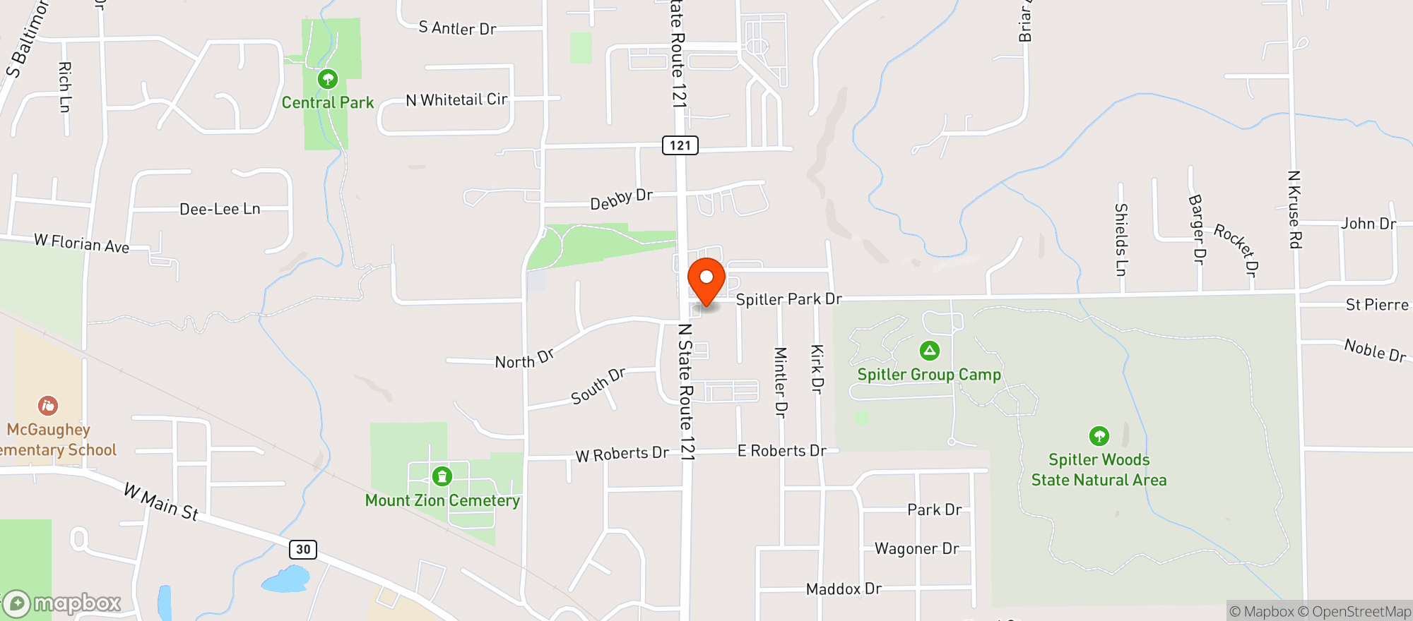Map showing Caseys General Store #2591 - Mt Zio