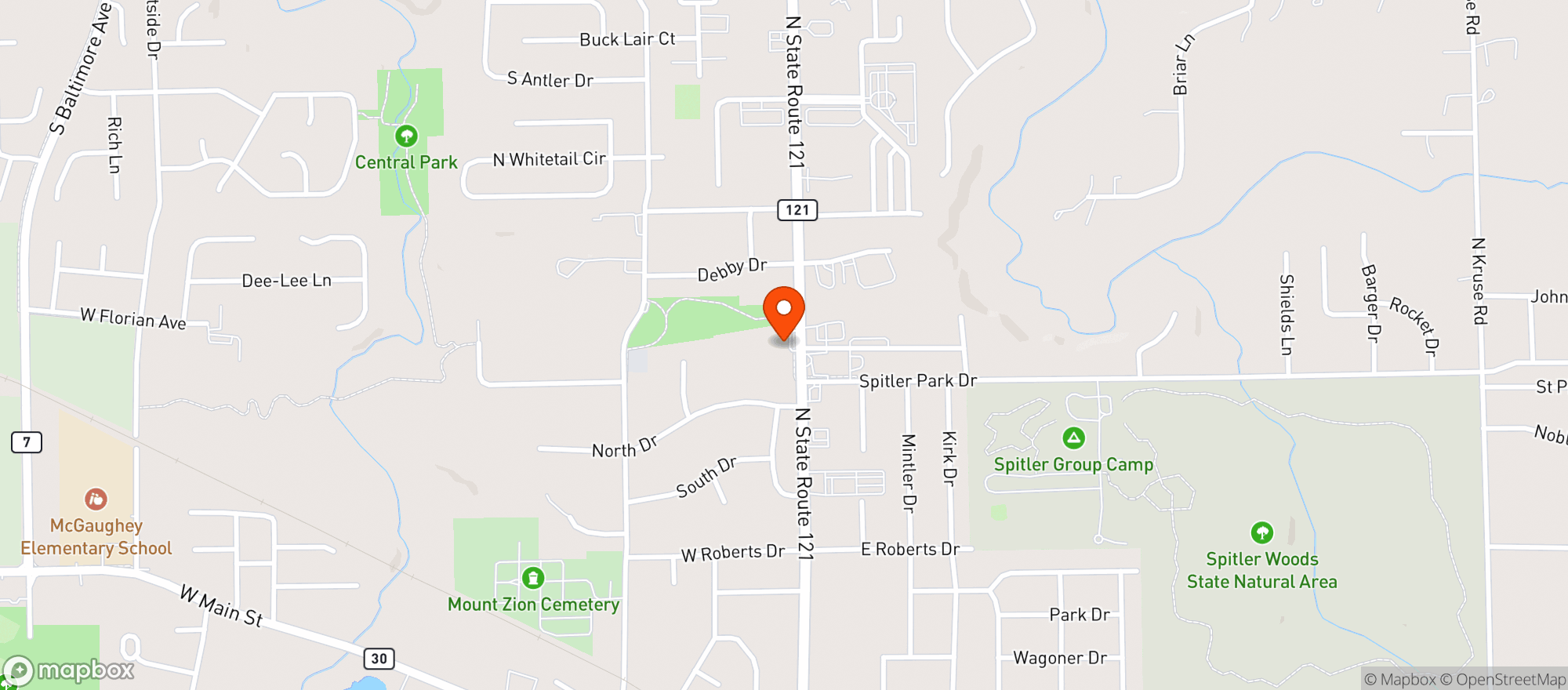 Map showing Mt Zion Liquor