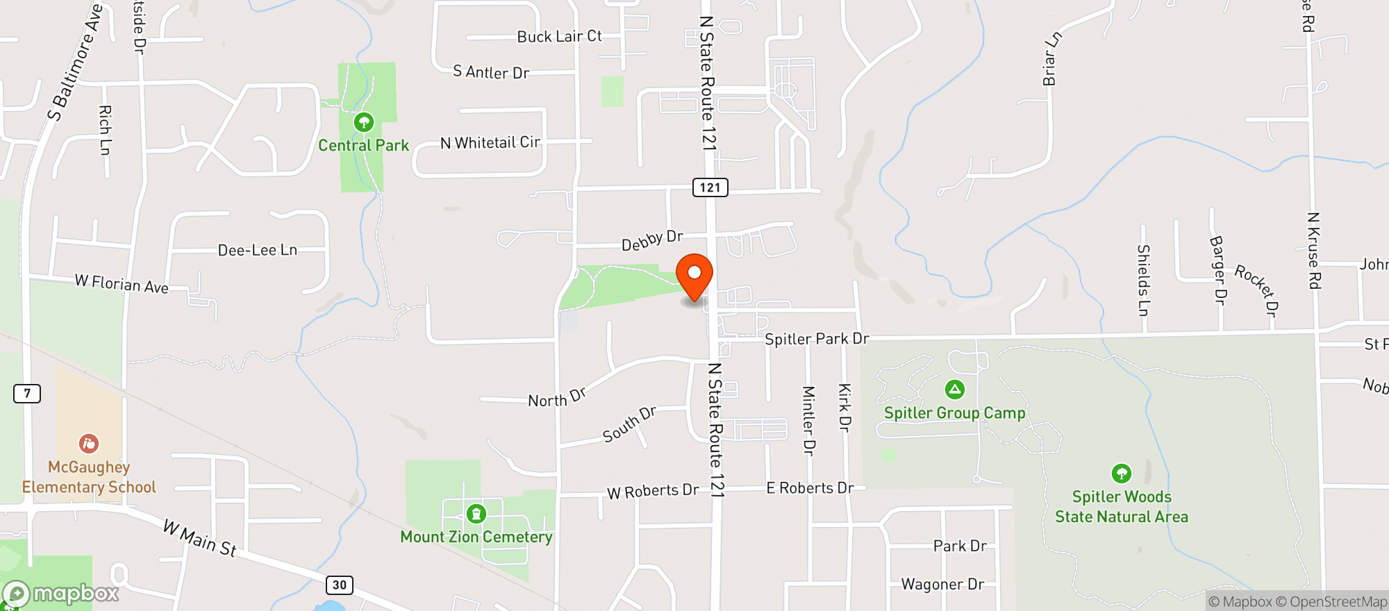 Map showing Mt. Zion Liquor Inc