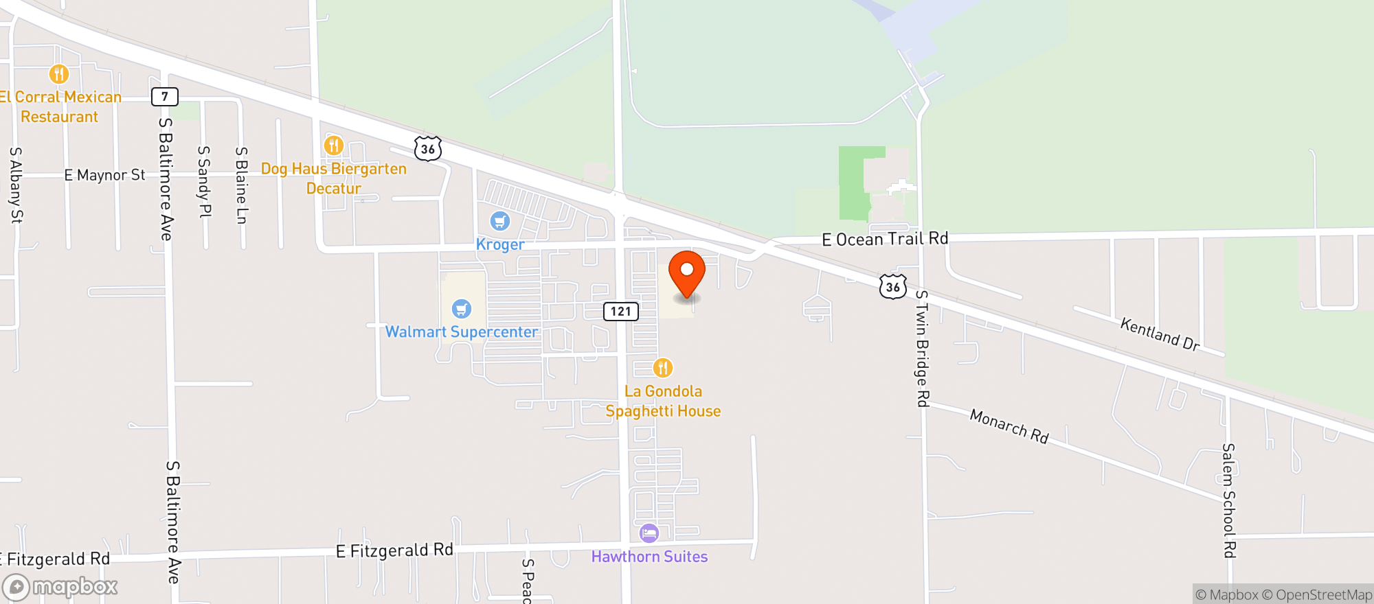 Map showing Famous Wine & Spirits-Decatur (Mt Z