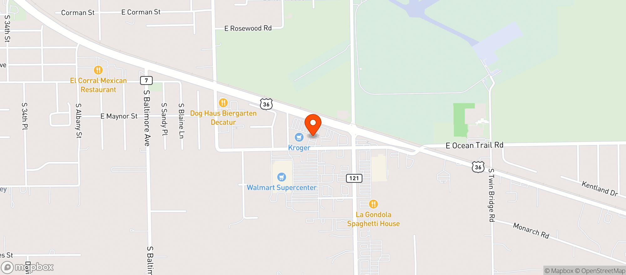 Map showing Kroger #946