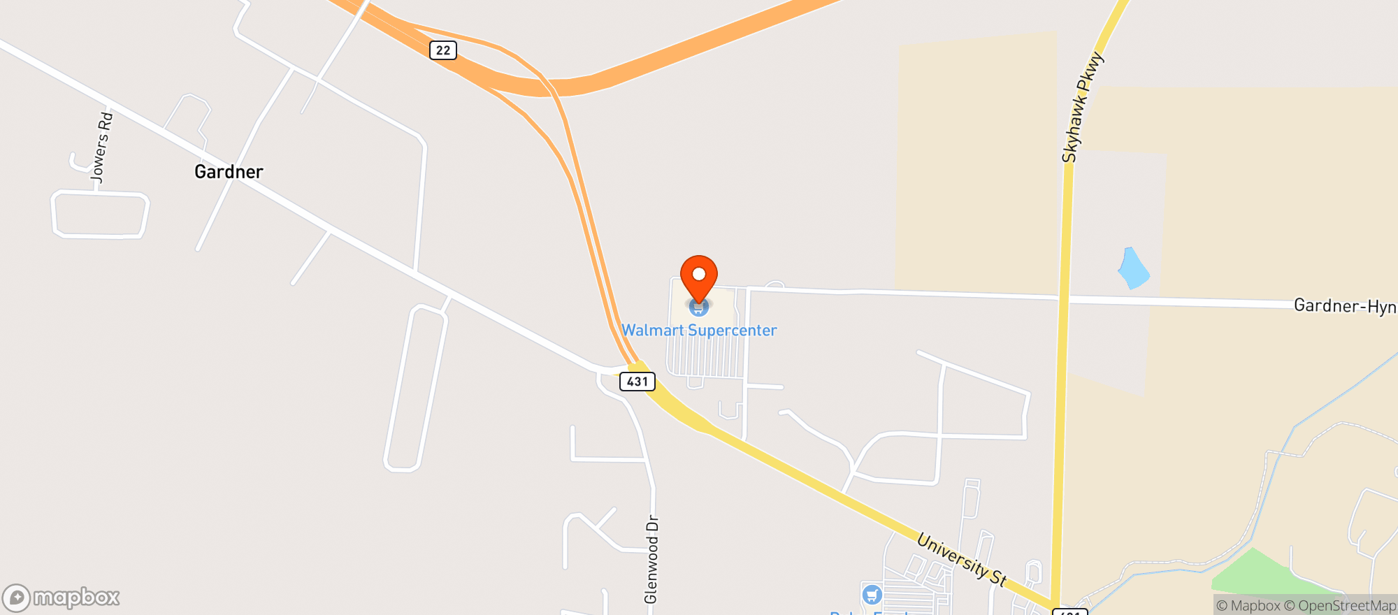 Map showing Walmart Supercenter