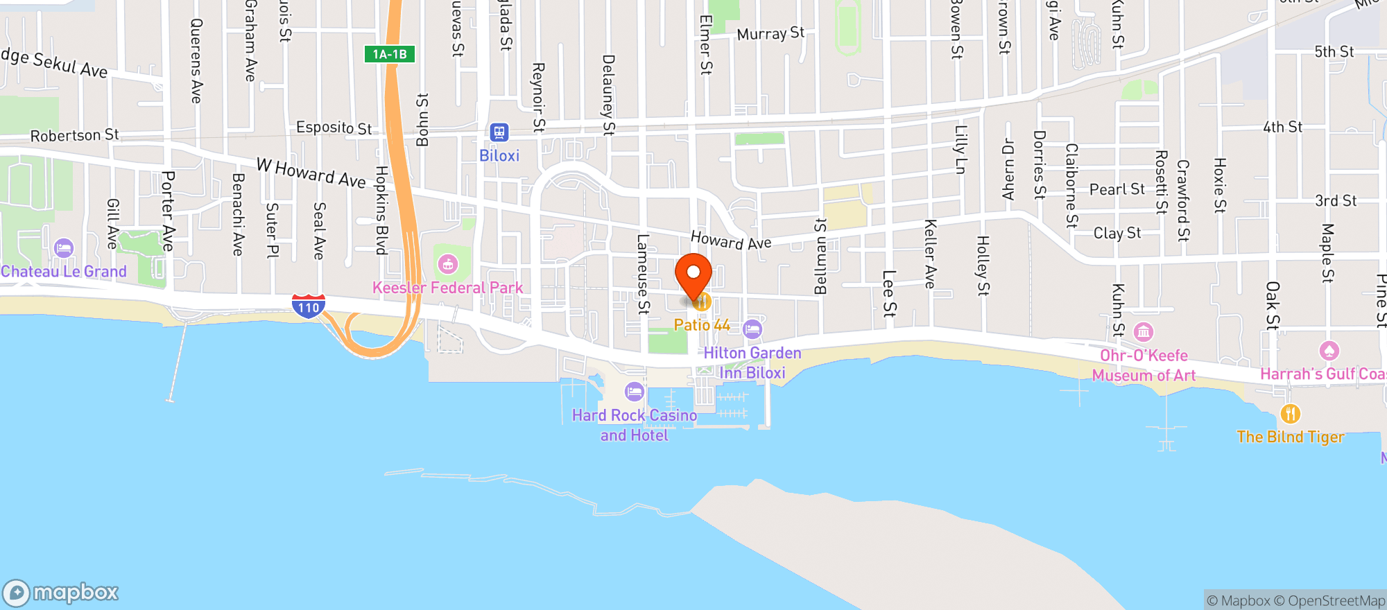 Map showing Patio 44