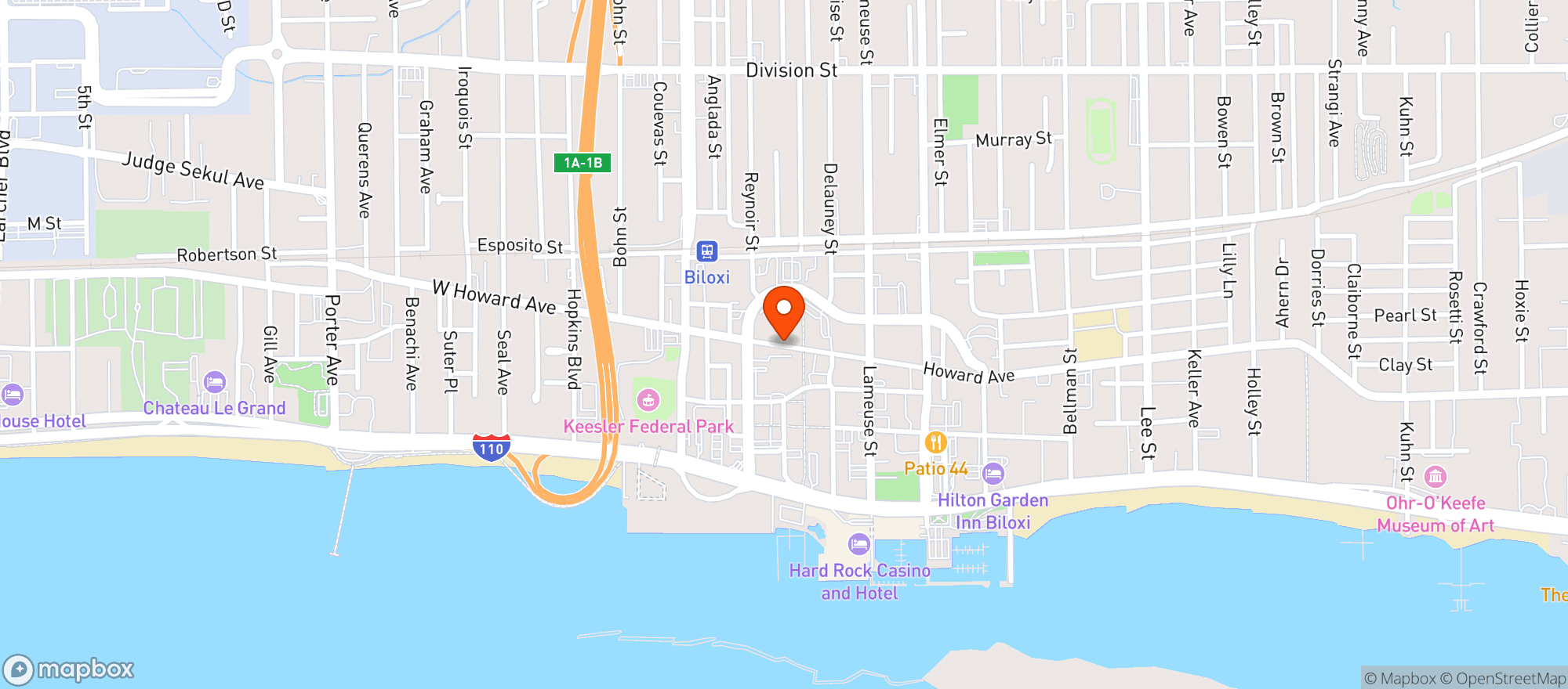 Map showing Ground Zero Blues Club