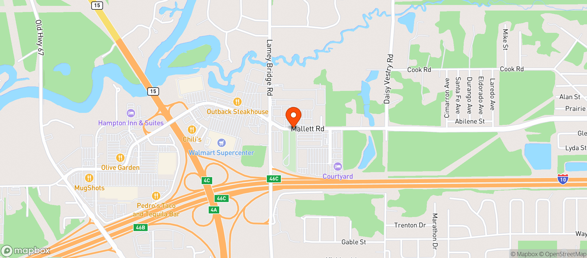 Map showing J Mart