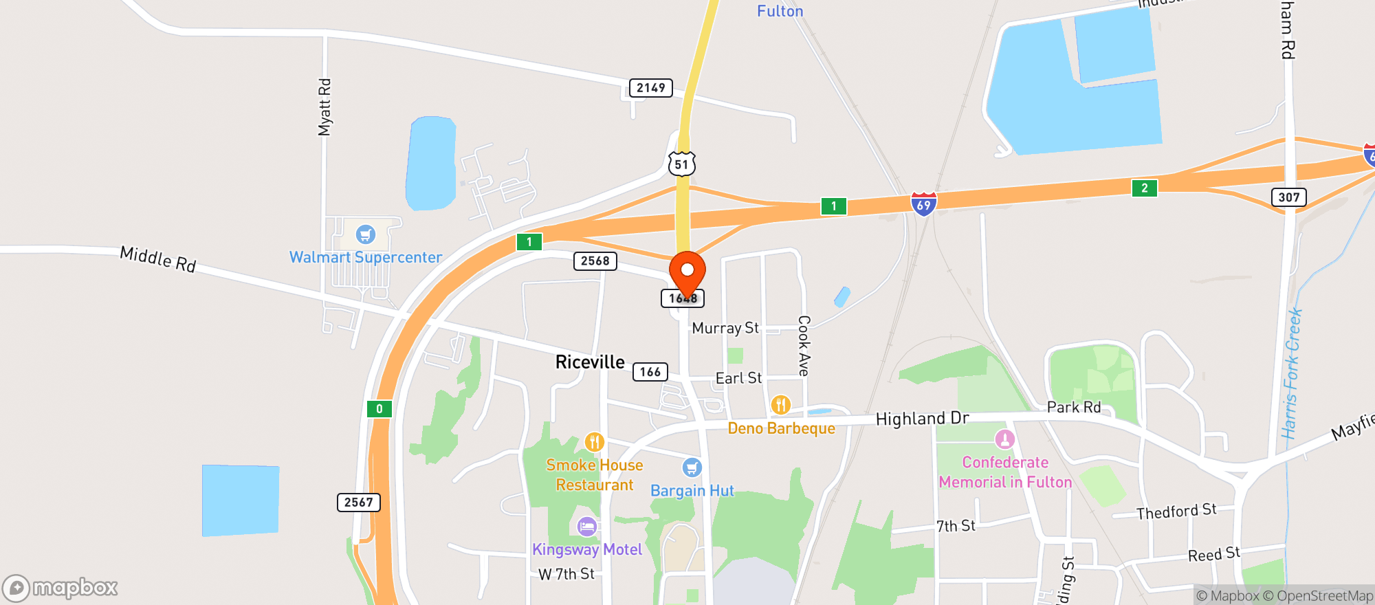 Map showing Cardinal Liquors