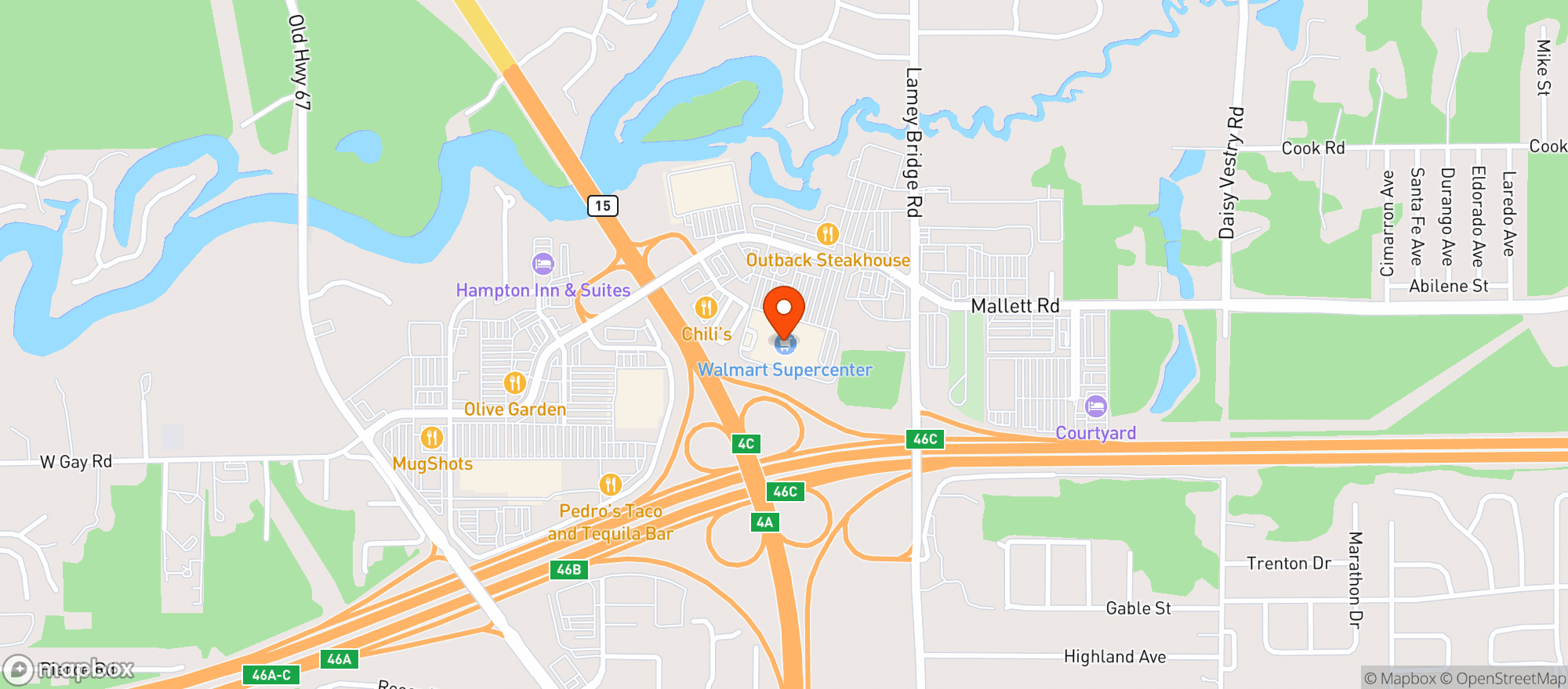Map showing Walmart Supercenter