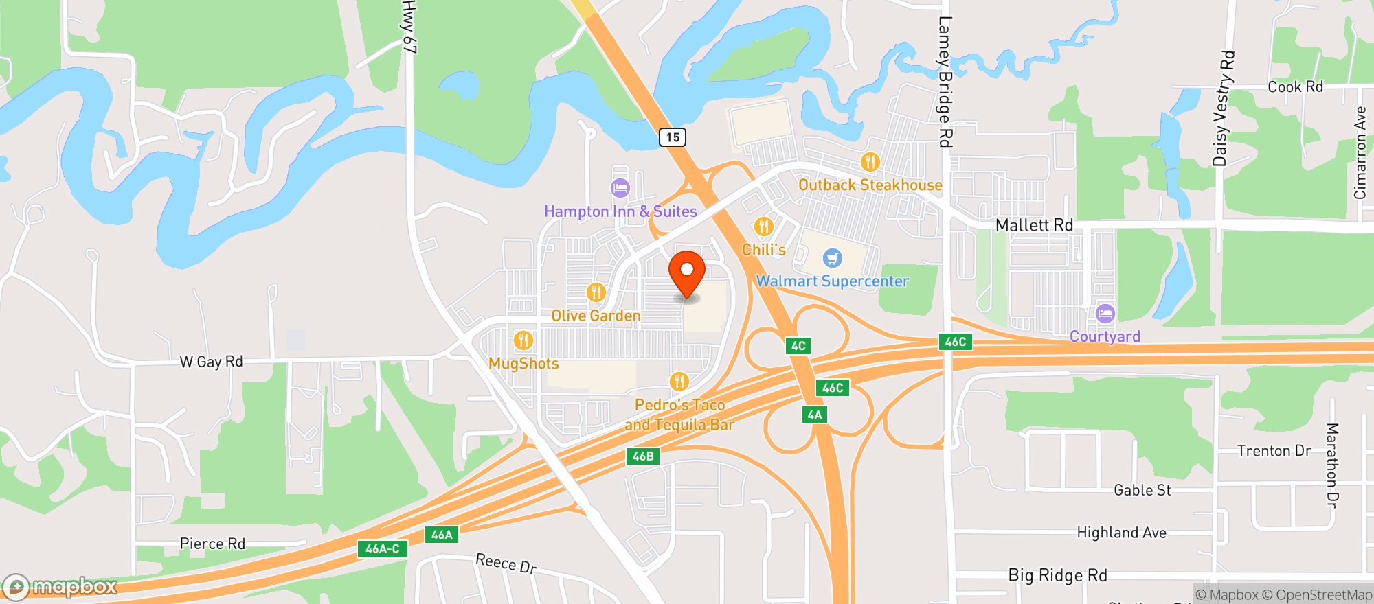 Map showing Target Store