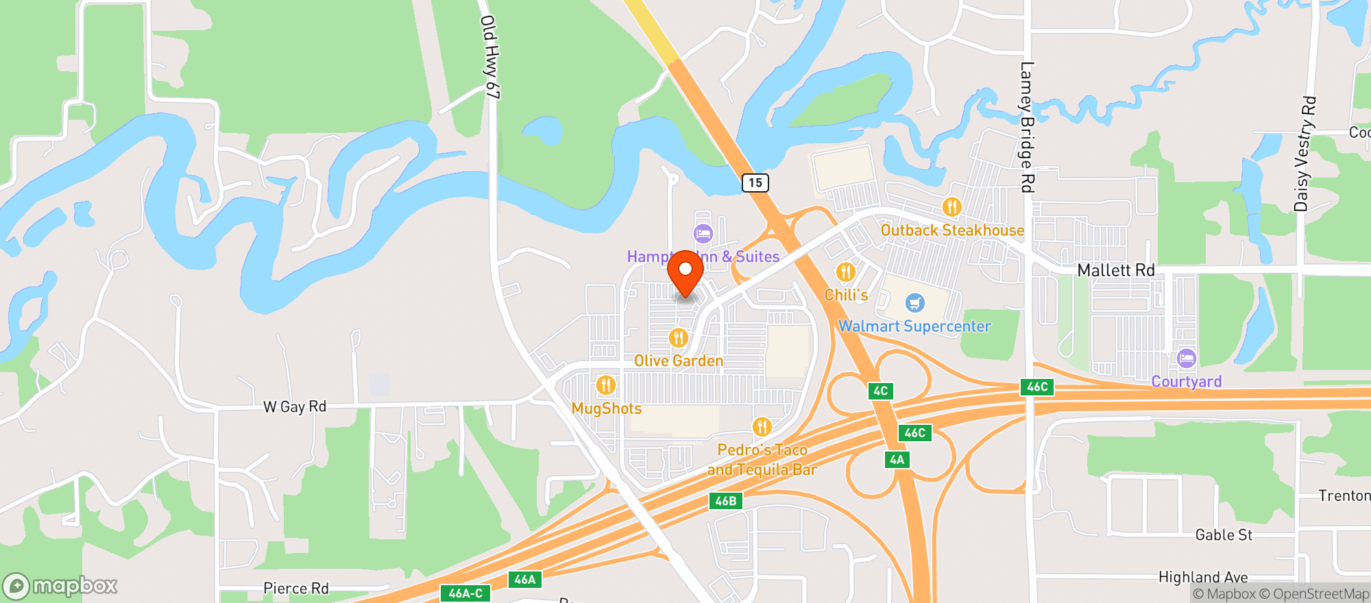 Map showing Buffalo Wild Wings Gril #3519