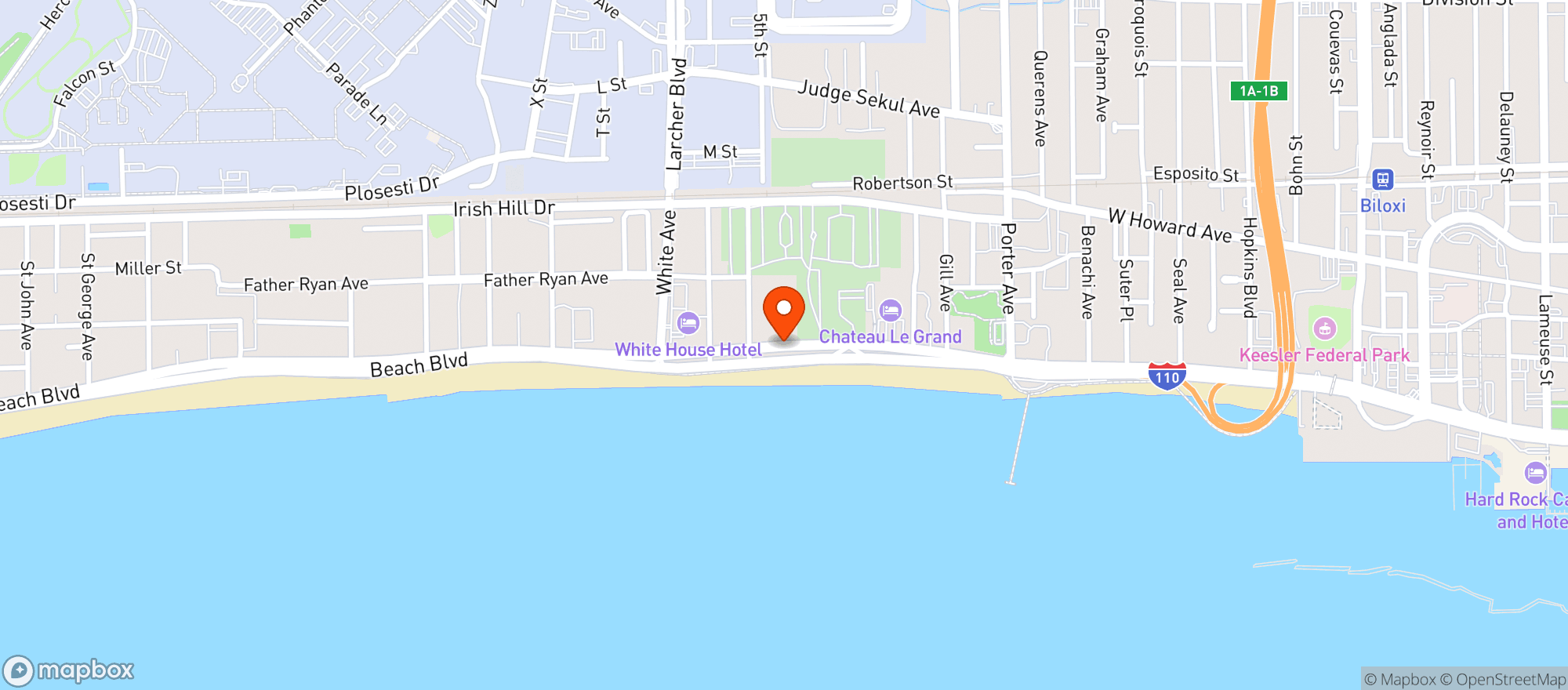 Map showing Elks Lodge