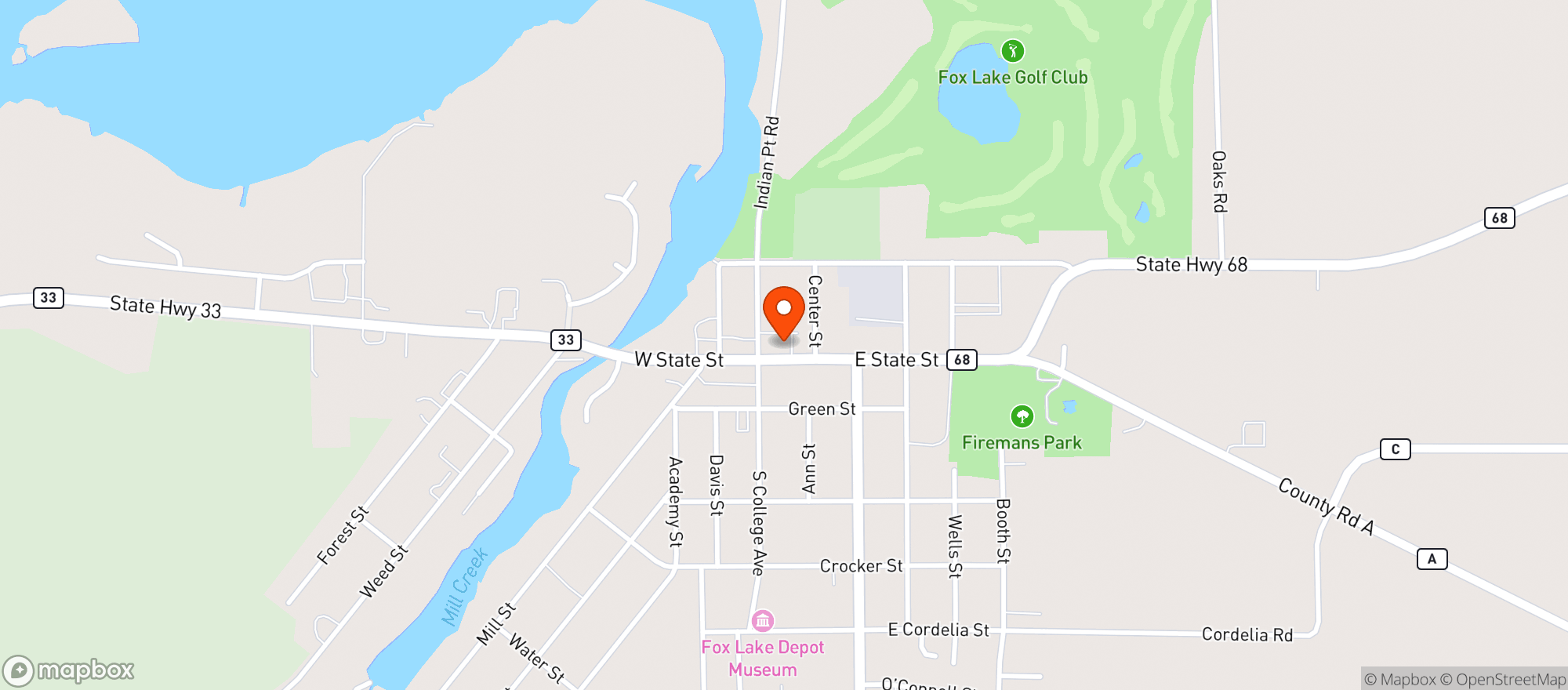 Map showing Fox Lake Lounge