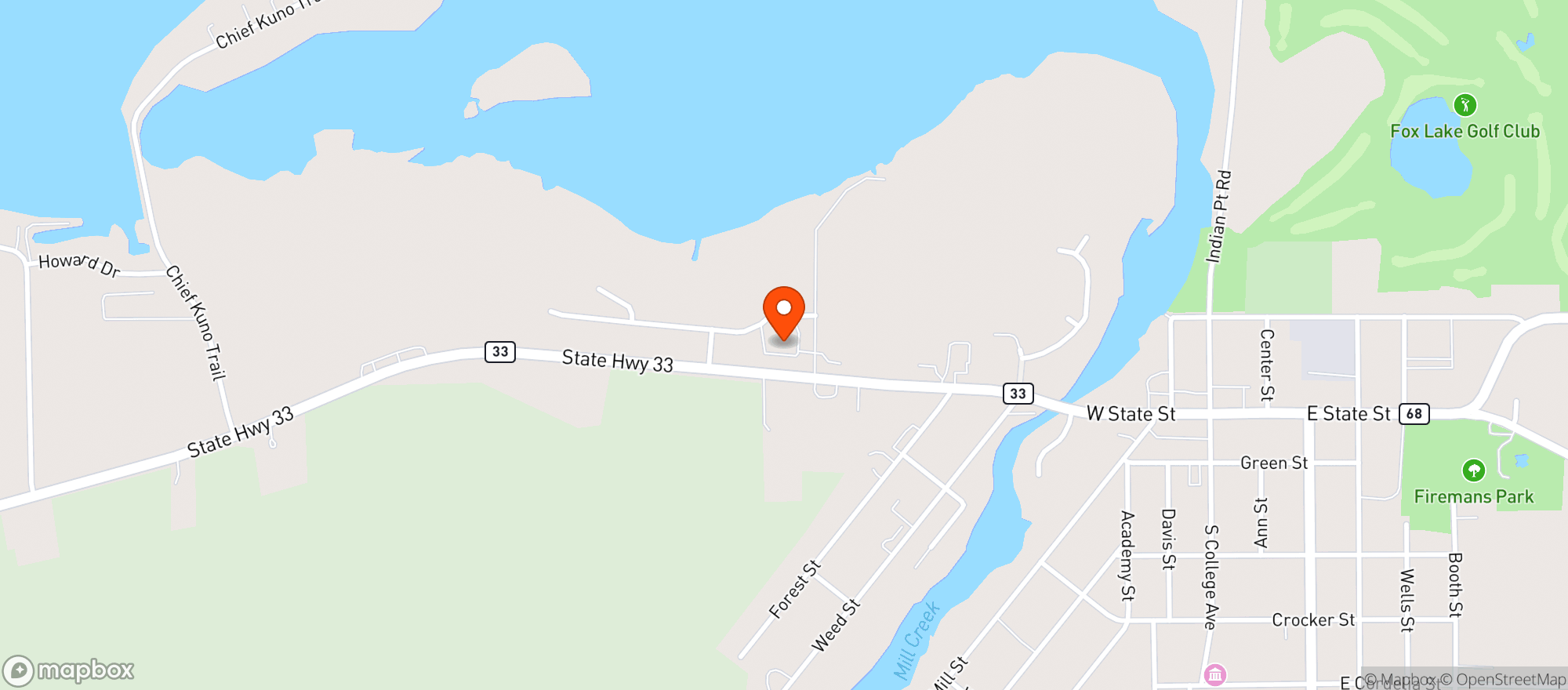 Map showing Leroy Meats Of Fox Lake
