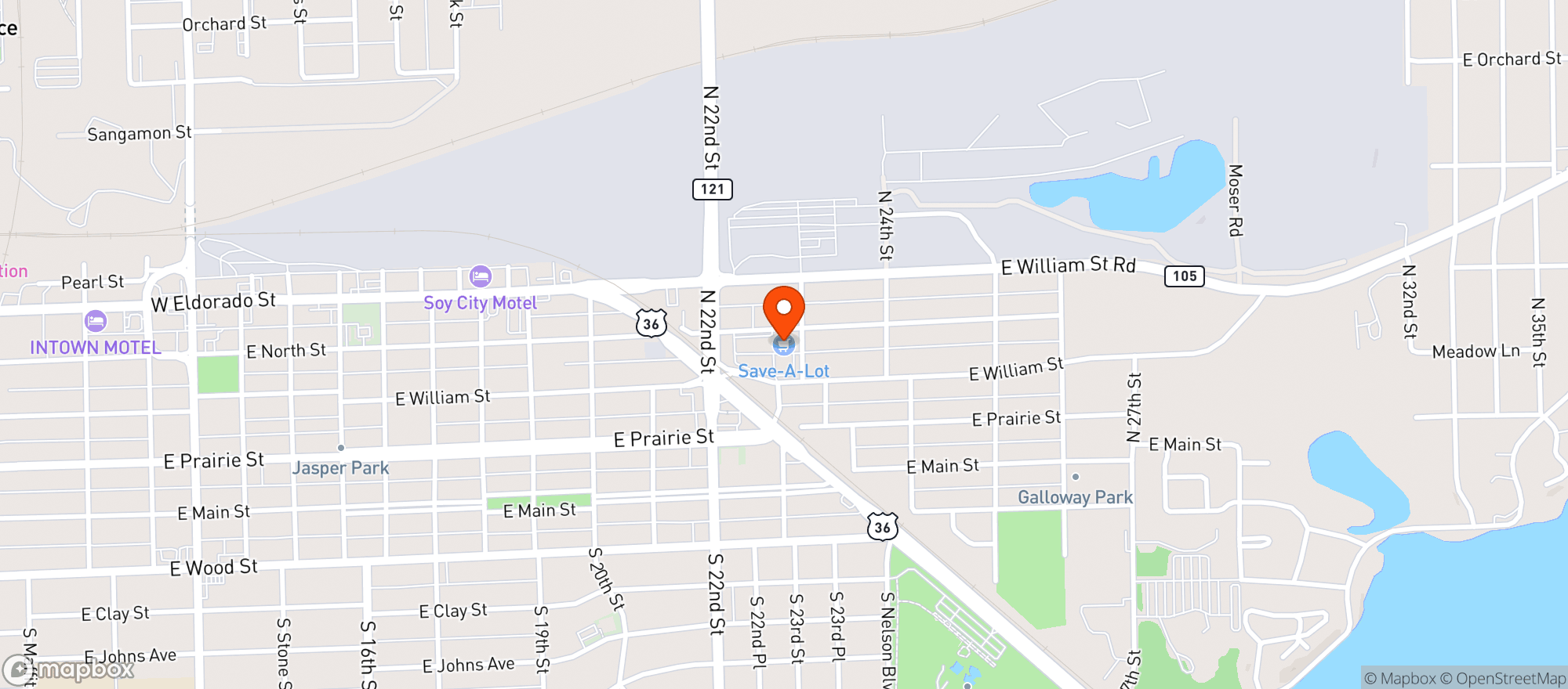 Map showing Save A Lot #24088