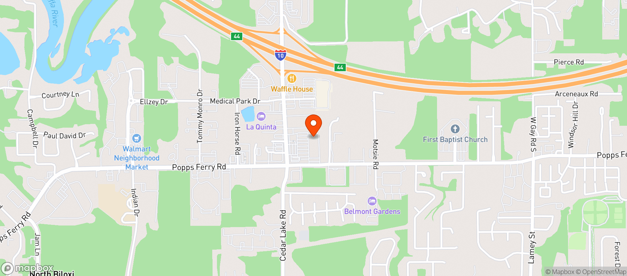 Map showing HUFF N PUFF 1