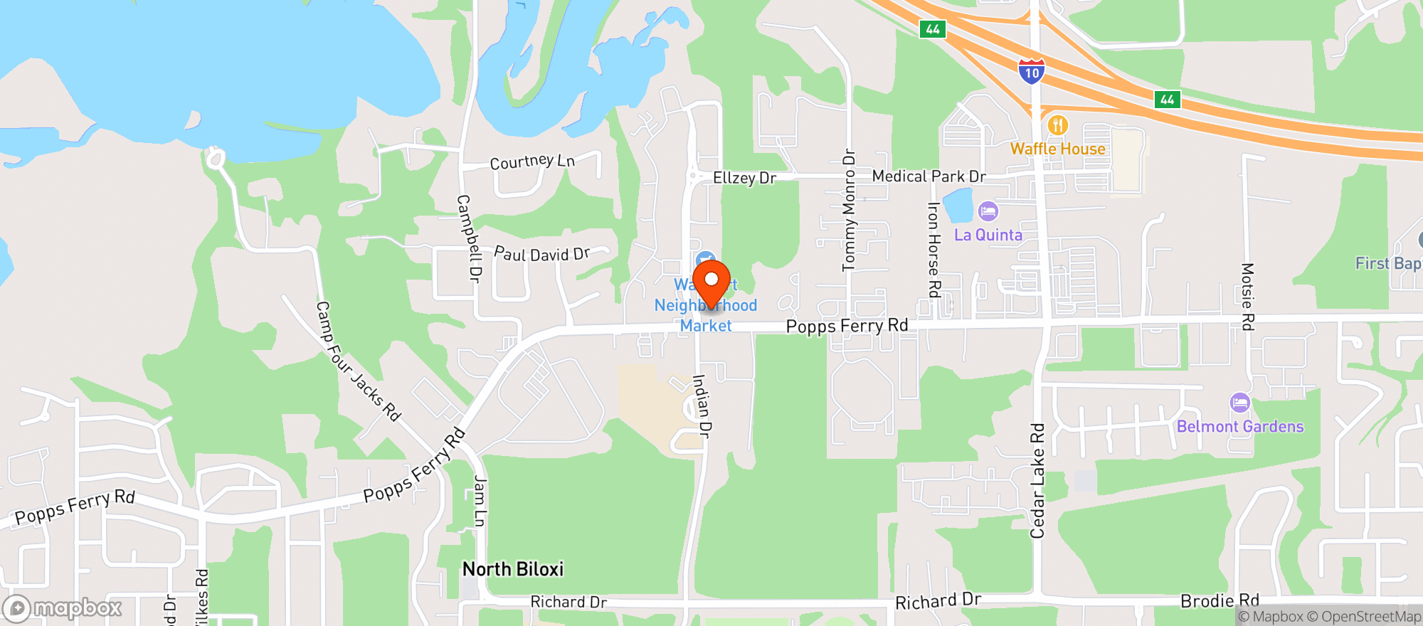 Map showing Walmart Neighborhood Ma #4586
