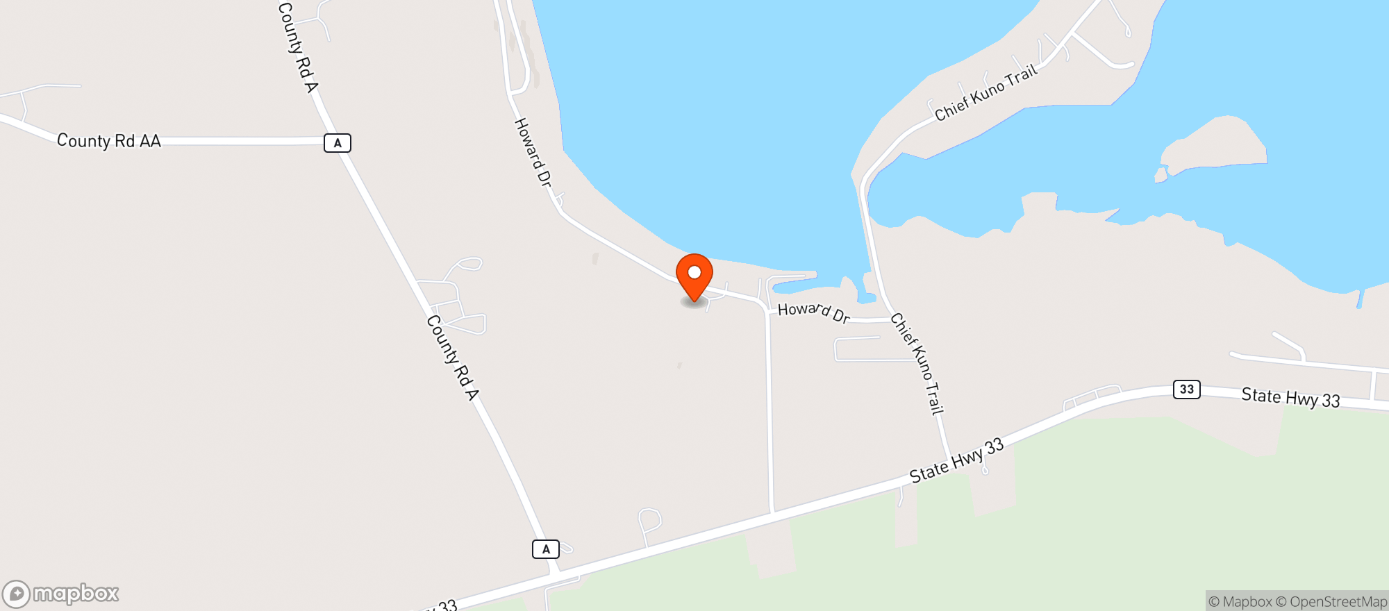 Map showing Cabbys Grill & Patio