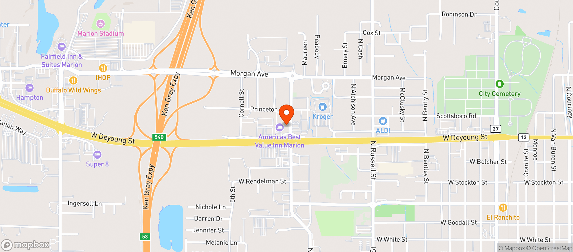 Map showing CIRCLE K #4701332