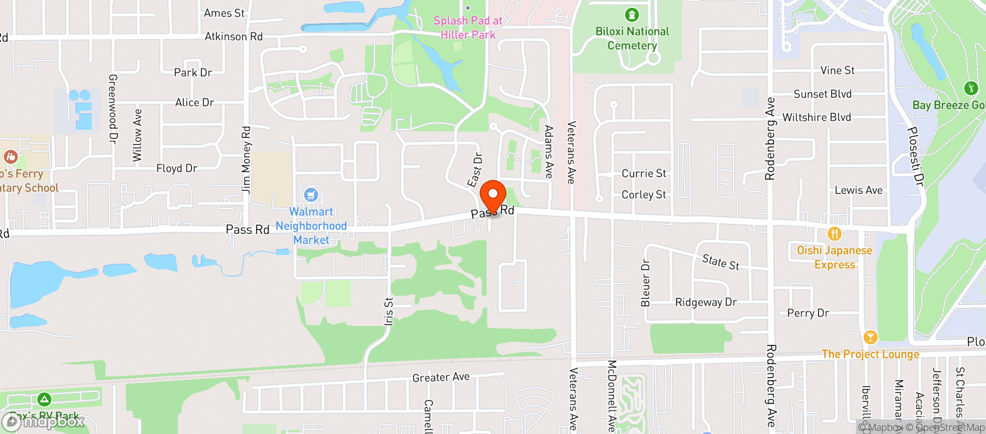 Map showing Rose's Florist