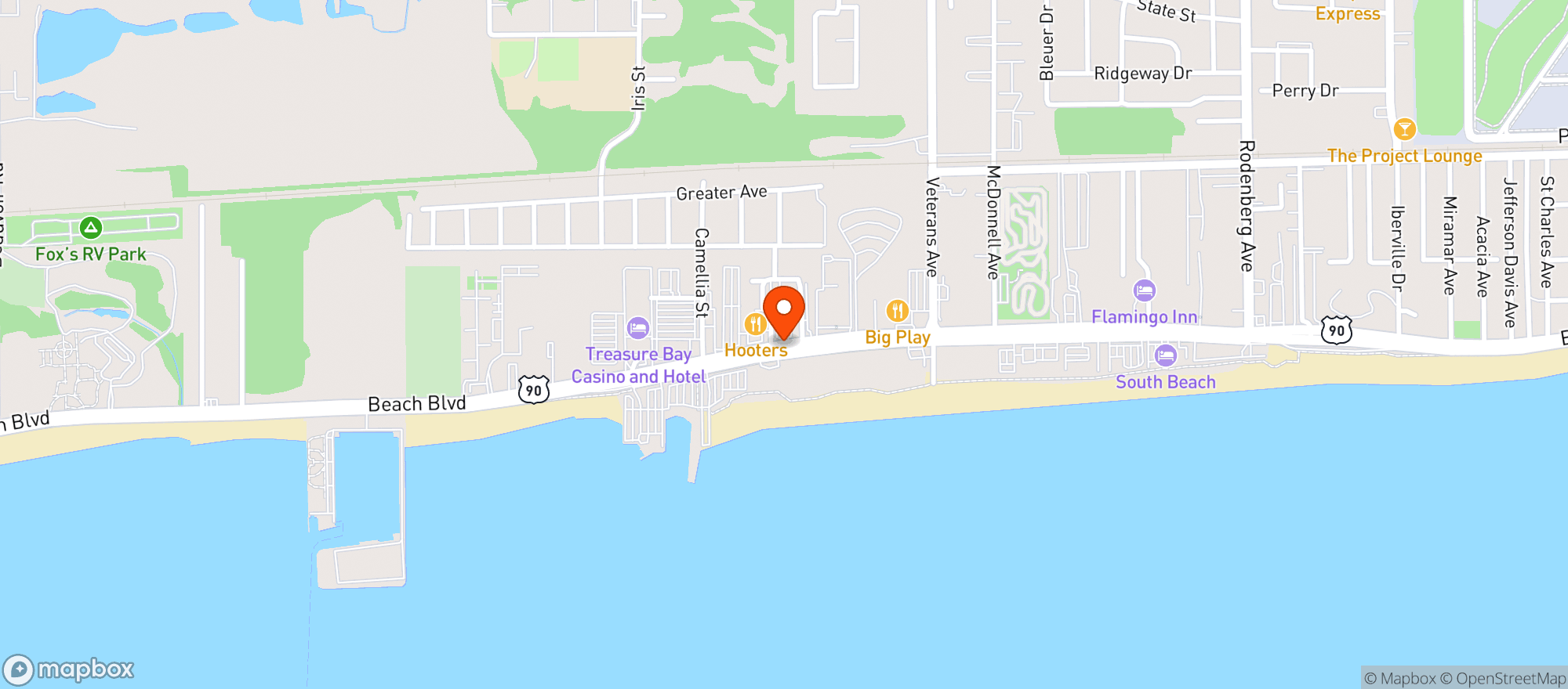 Map showing Woodys Roadside