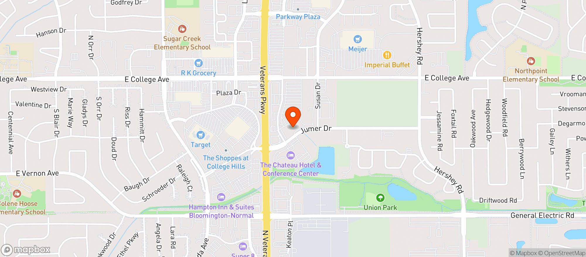 Map showing Osco Drugs #3775 Veterans Bloom