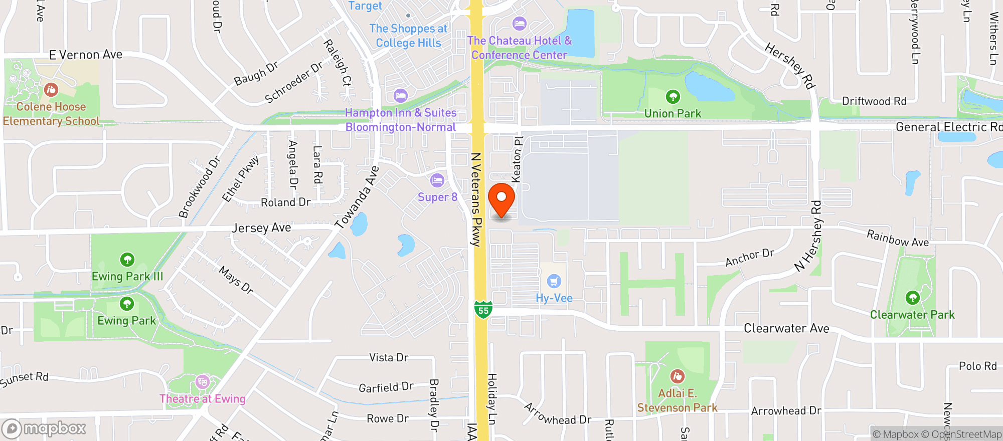 Map showing Binny's Bloomington
