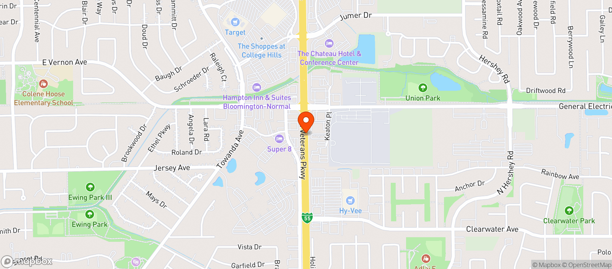 Map showing Beyond/hello - Bloomington