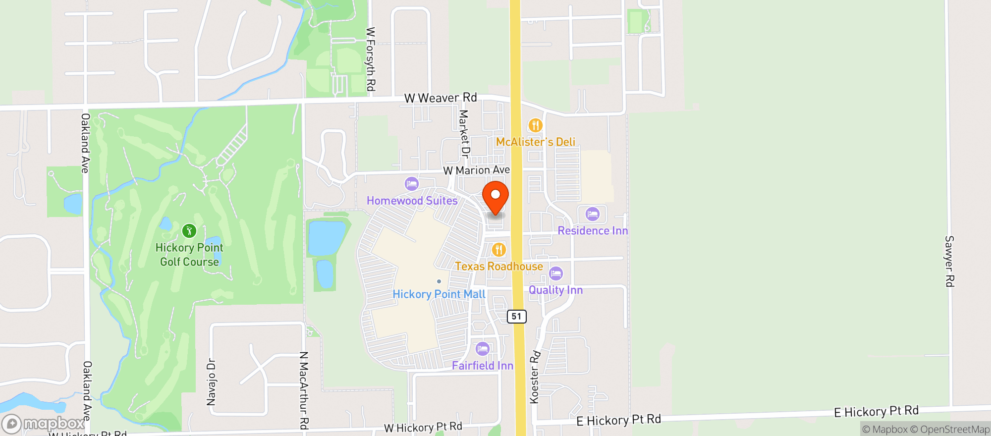 Map showing Friar Tuck Forsyth