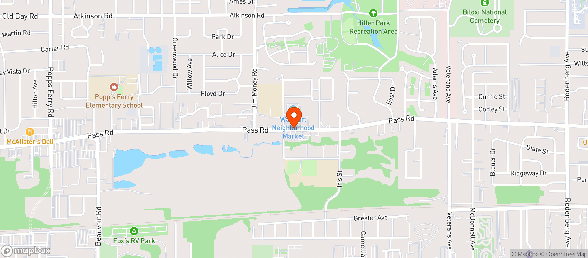 Map showing Walmart Neighborhood Mkt