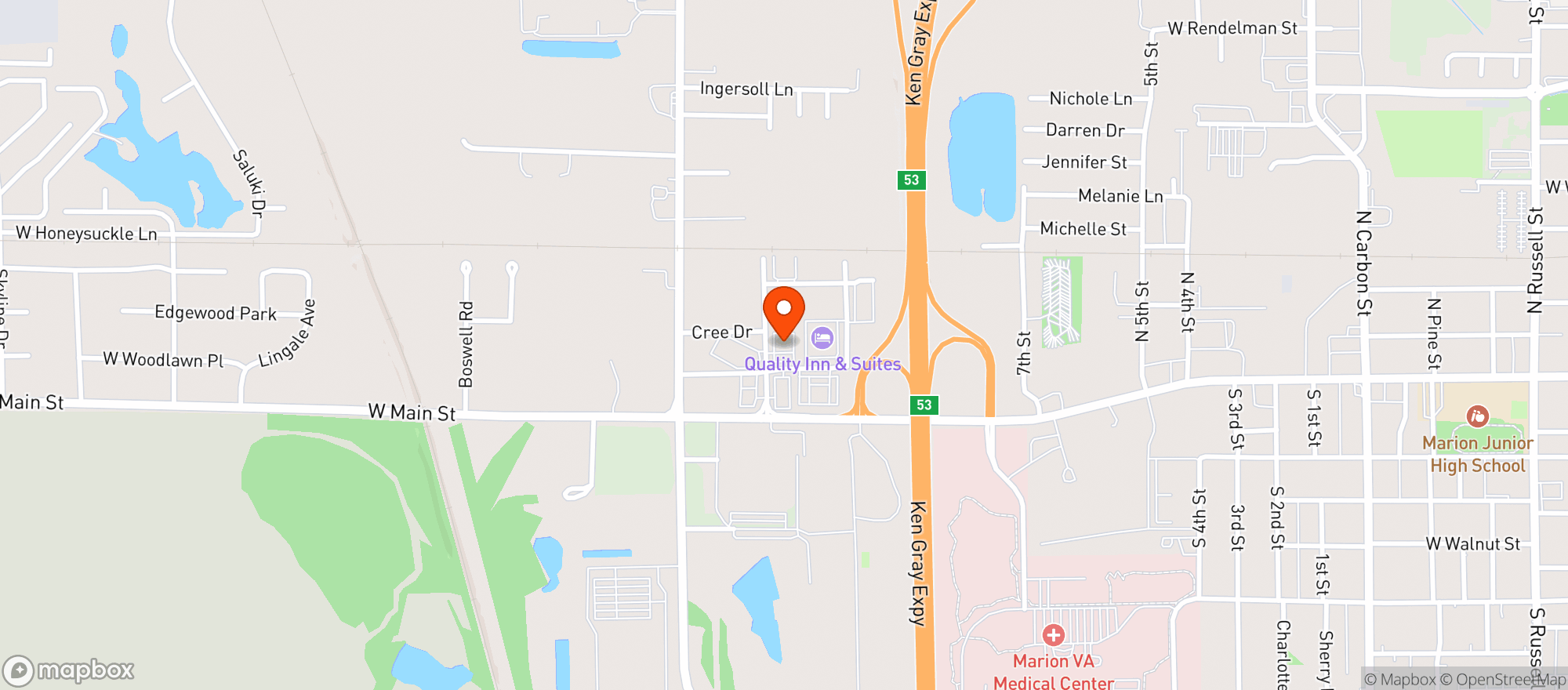 Map showing 20s Hideout Steakhouse