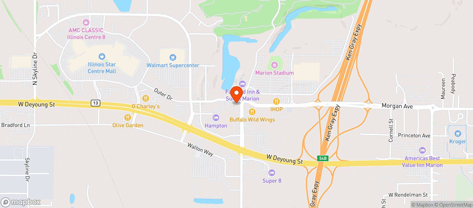 Map showing SPEAKEASY LIQUOR - MARION