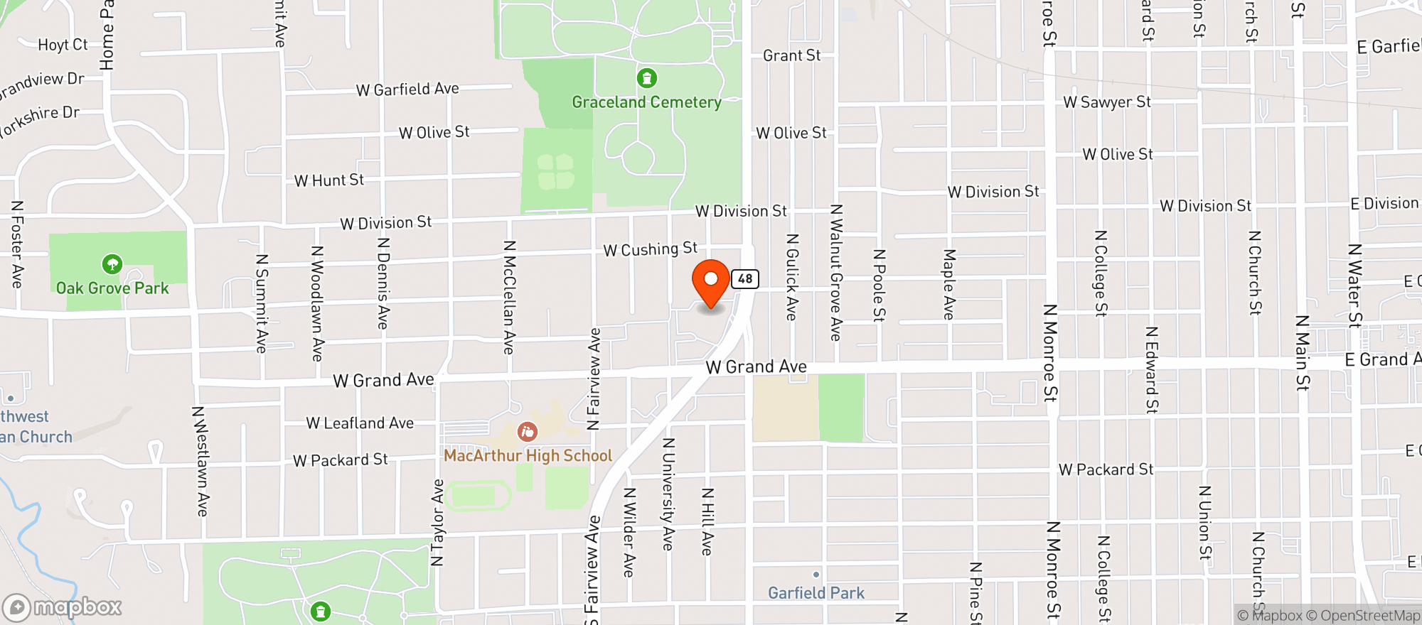Map showing Famous Wine & Spirits Rt 48