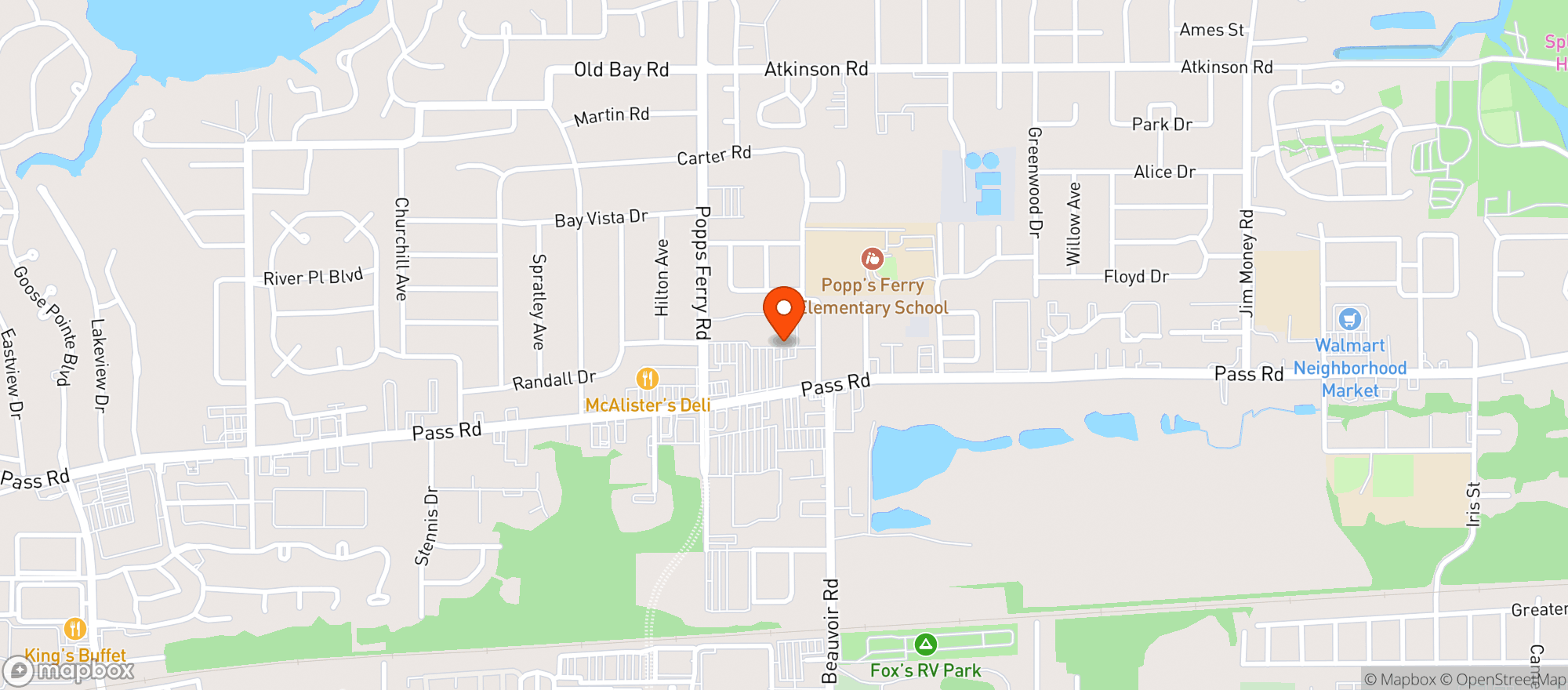 Map showing Rouses Supermarket