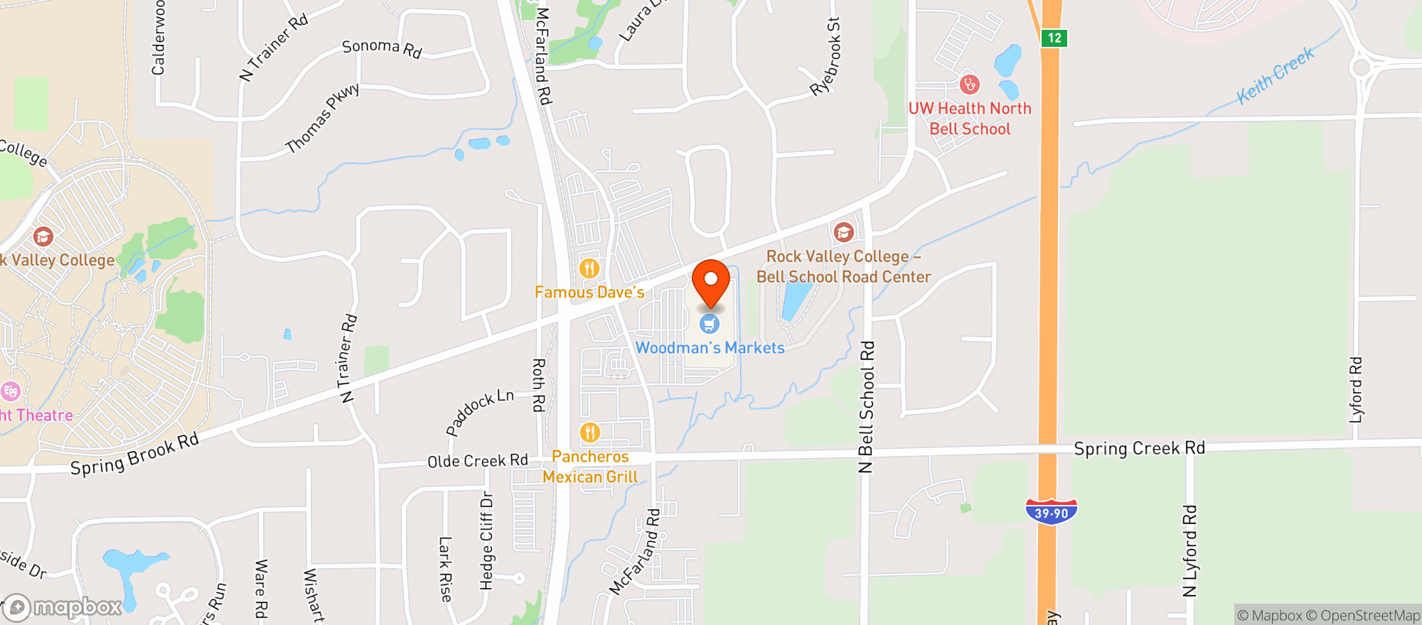 Map showing Woodman S #30 - Rockford