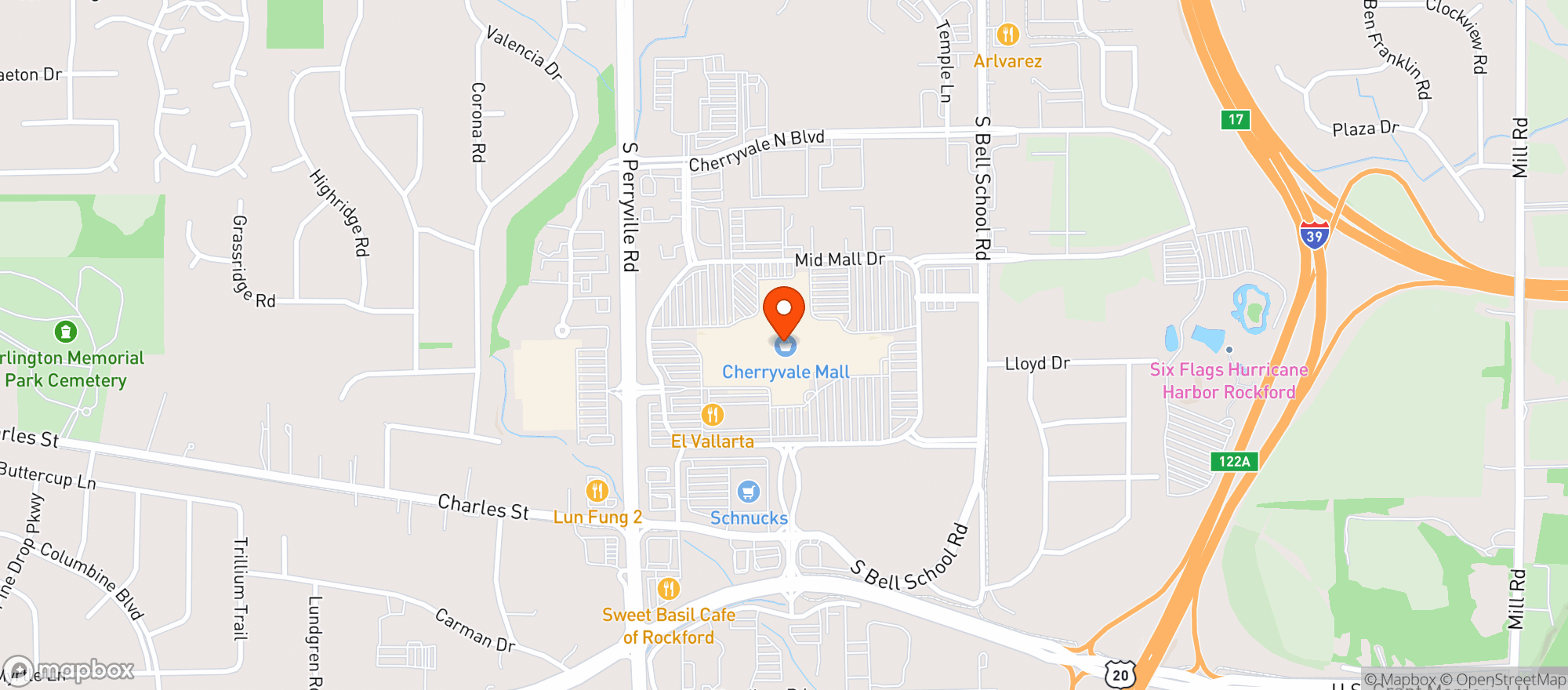 Map showing Corner store llc
