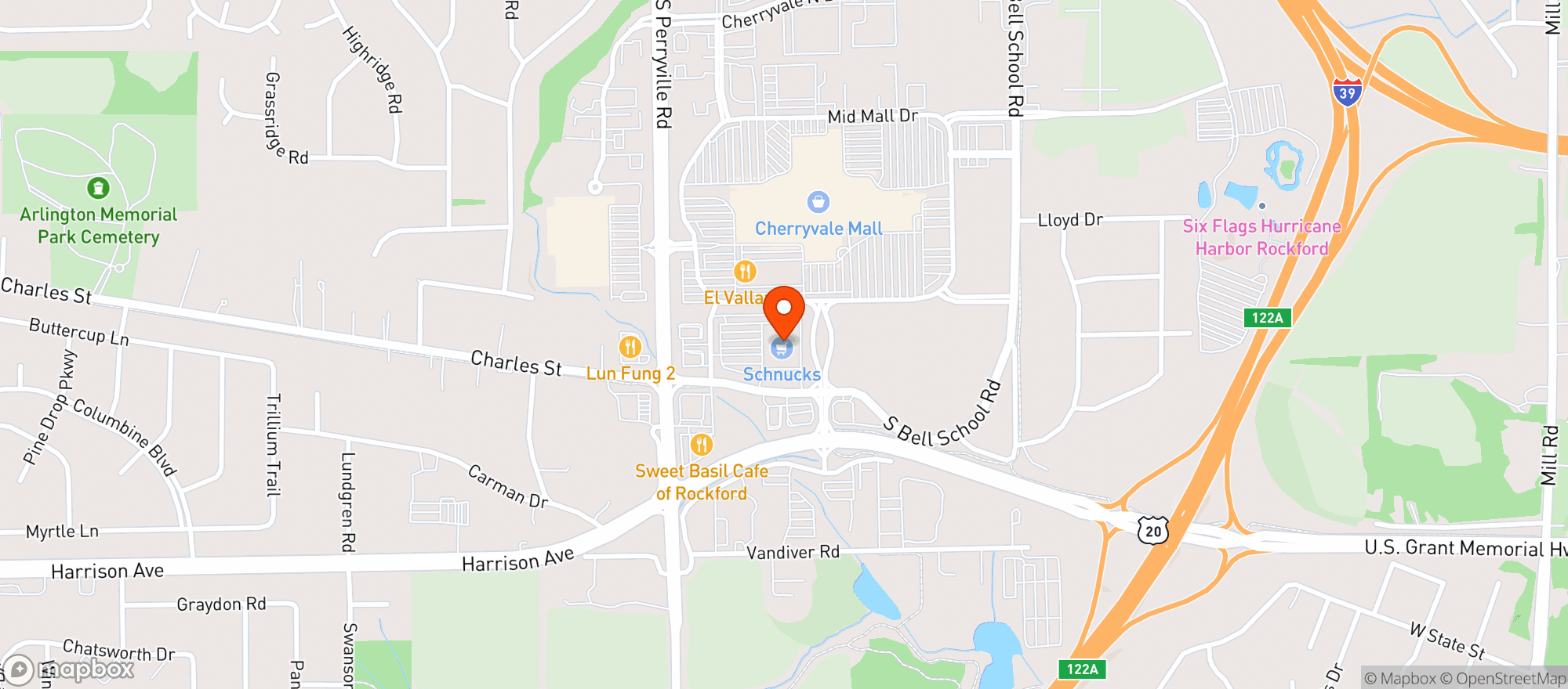 Map showing Schnucks #747 - Perryville