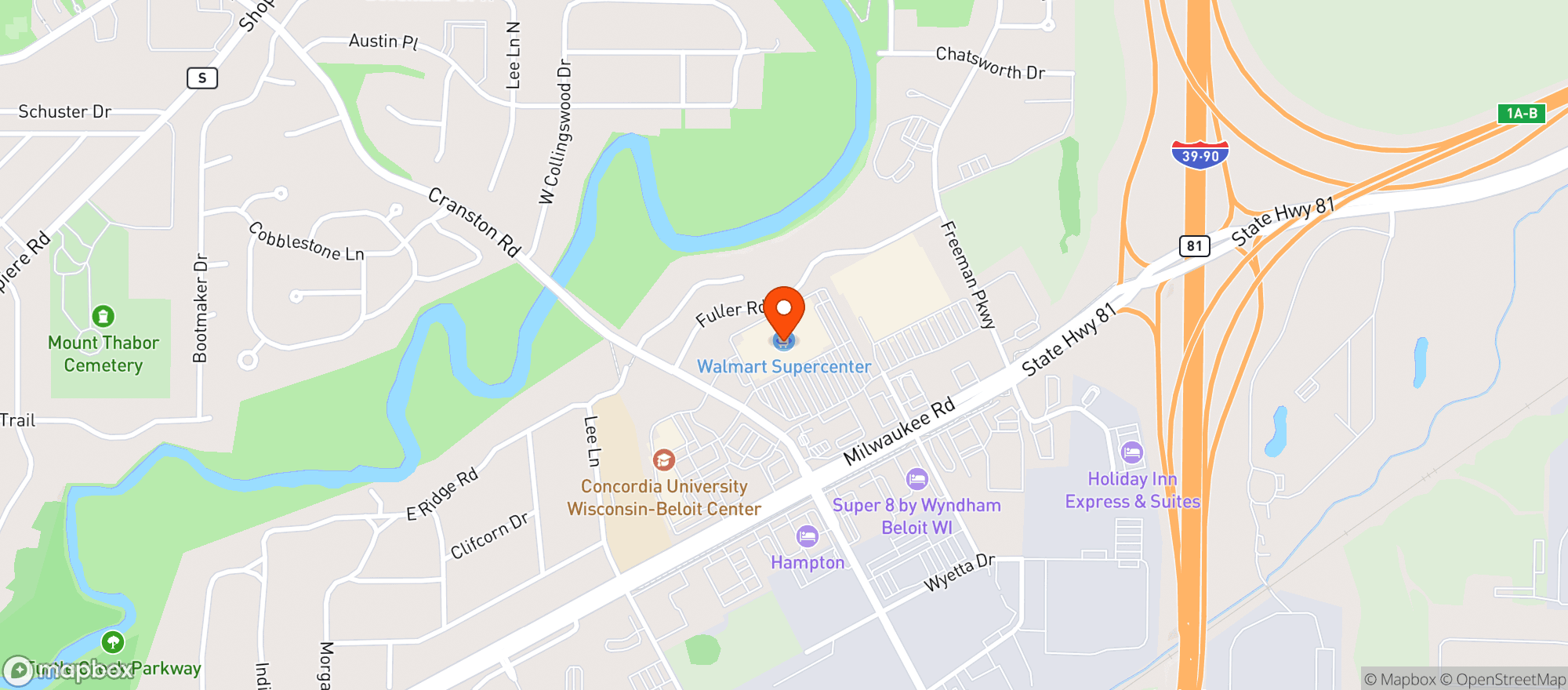 Map showing Walmart Supercenter