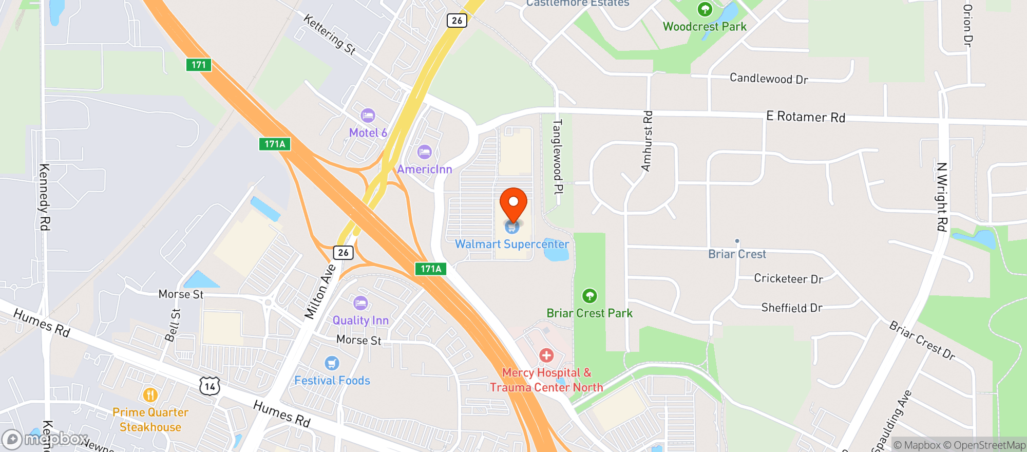 Map showing Walmart Supercenter