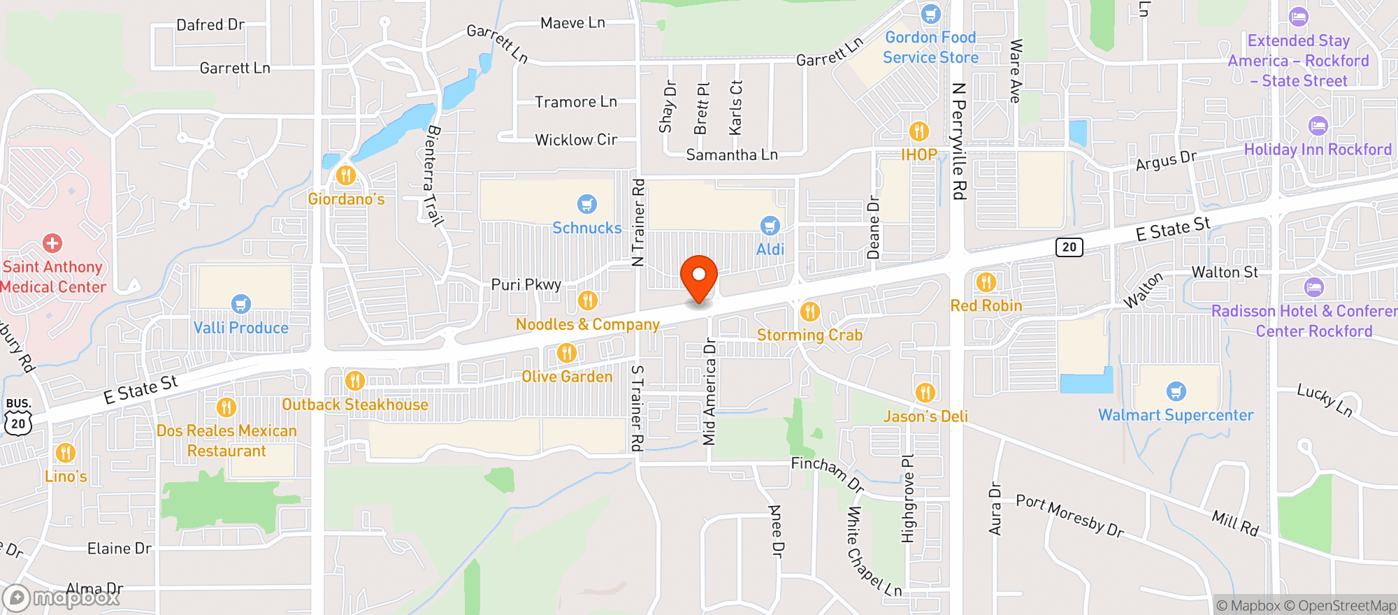 Map showing Target Store