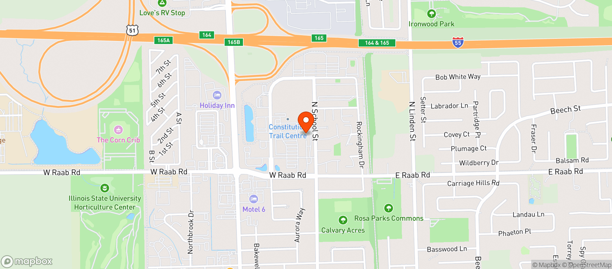 Map showing Schnucks #729 - Normal
