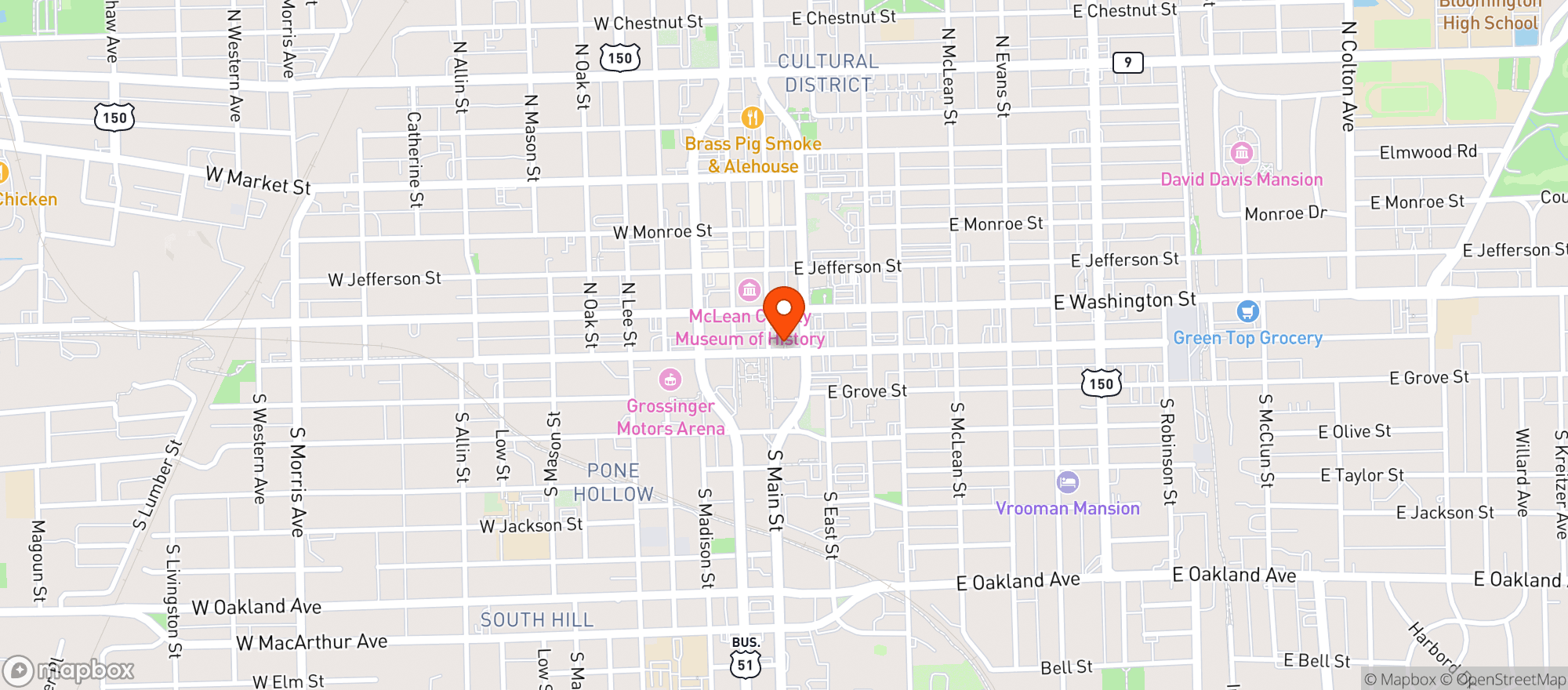 Map showing Rosie s Pub