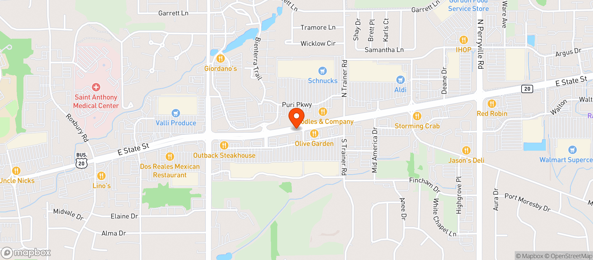 Map showing Binnys Beverage Depot