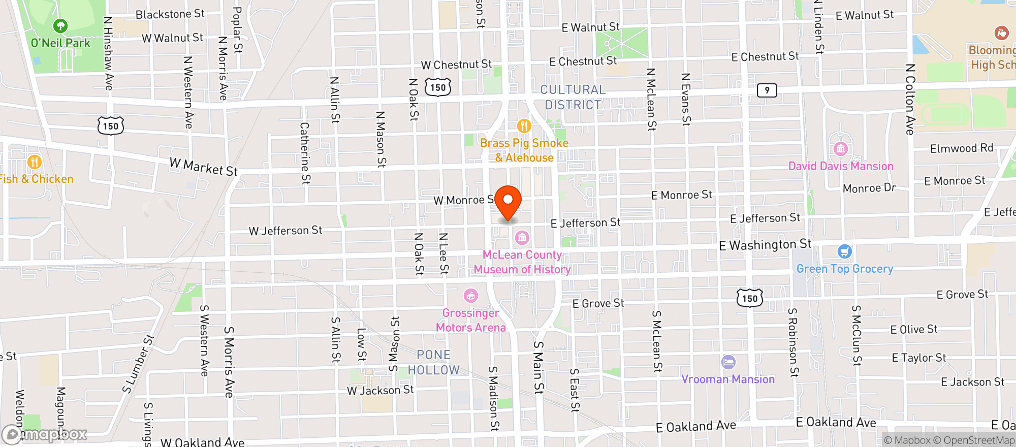 Map showing The Mystic Kitchen & Tasting Room
