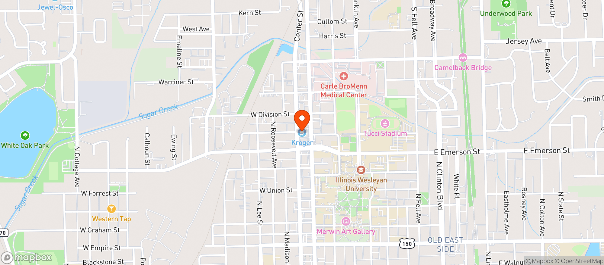 Map showing Kroger