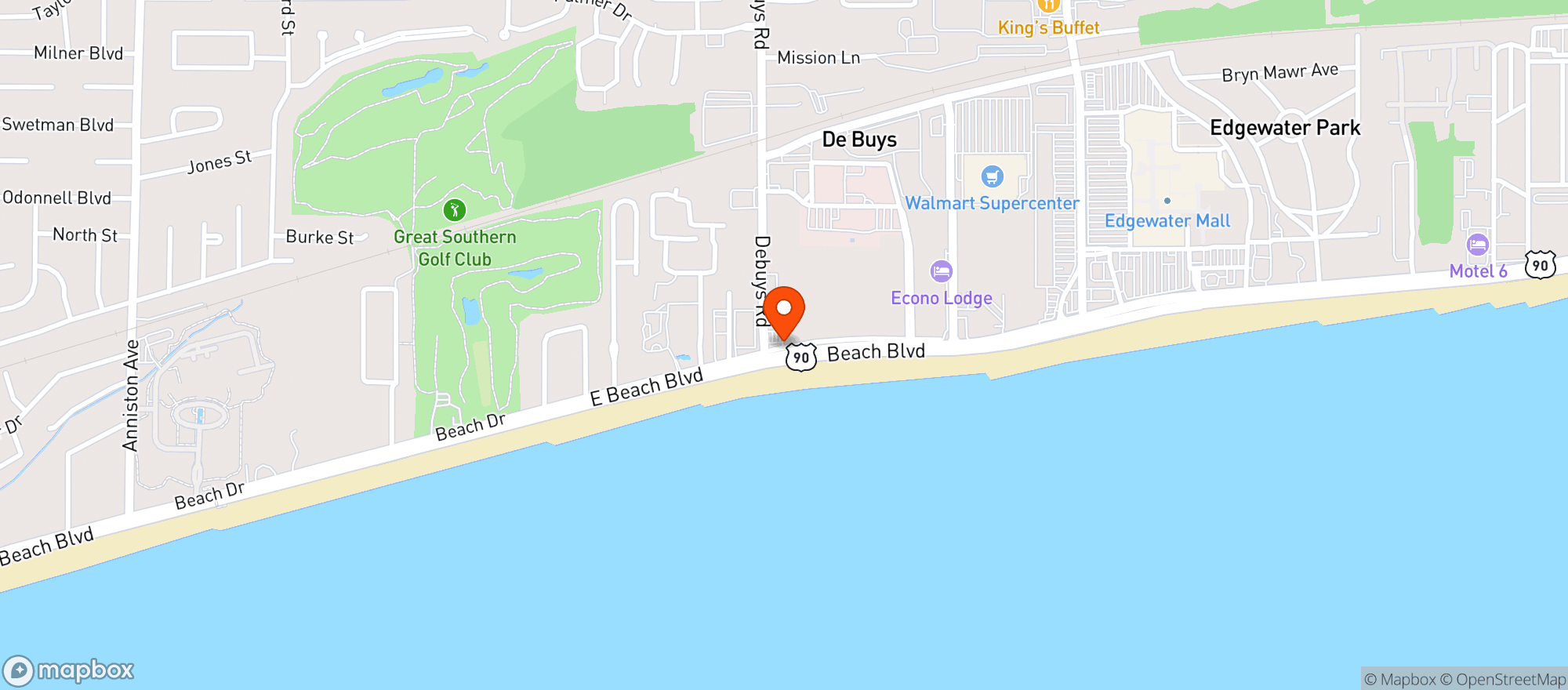 Map showing 90 Express