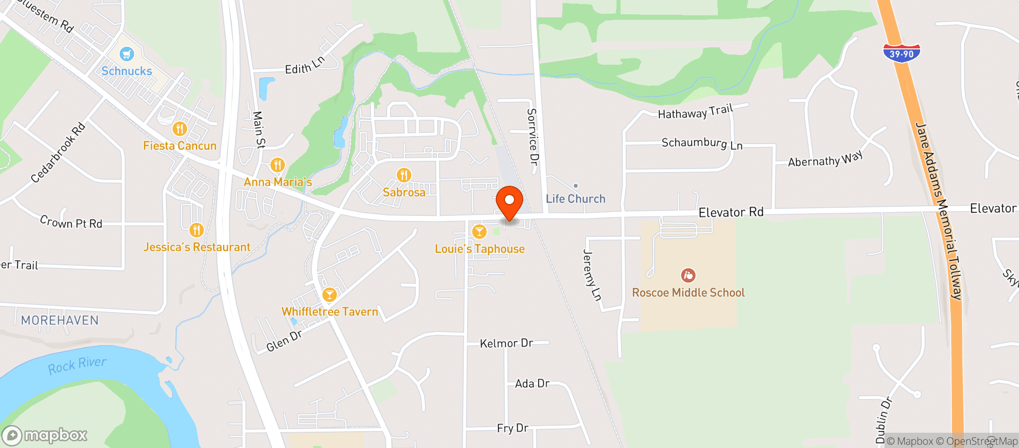 Map showing Quick Mart