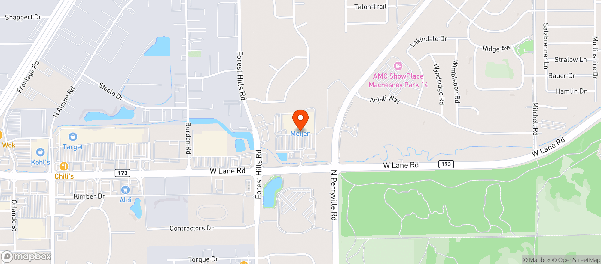 Map showing Meijer