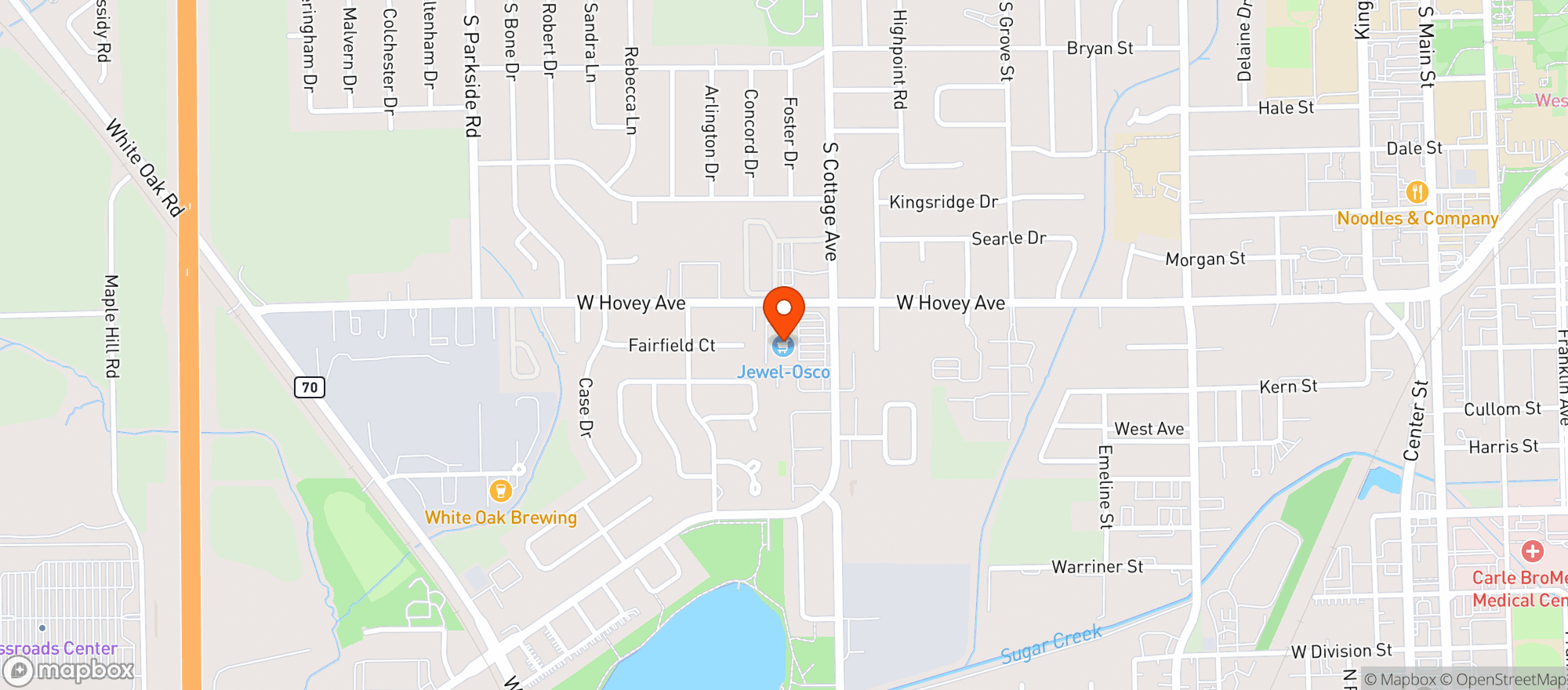 Map showing Osco Drugs #3073 Cottage Normal