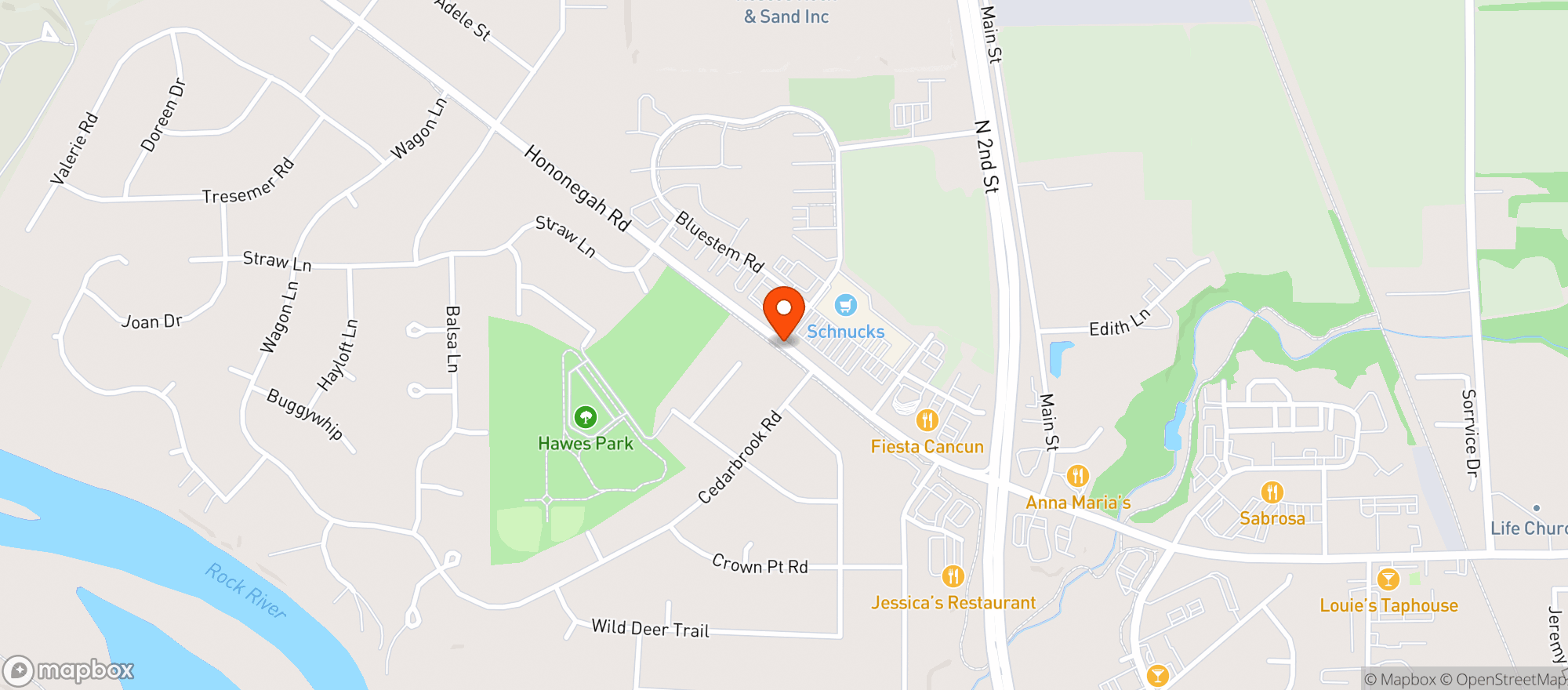 Map showing SCHNUCKS