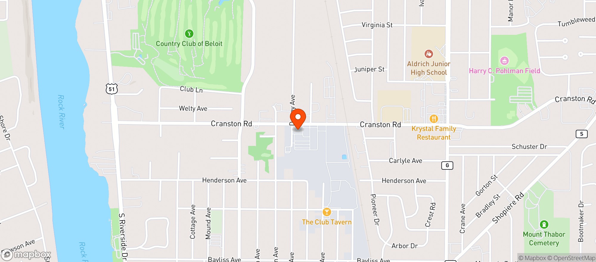 Map showing Tobacco Shack - Beloit
